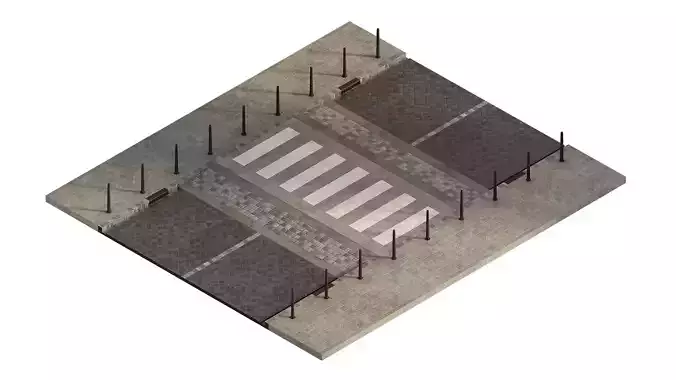 Street with pedestrian crossing