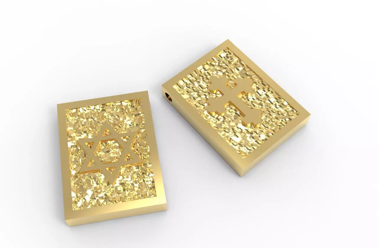 Escapulario - ESTRELA DE DAVI e CRUZ 3D print model