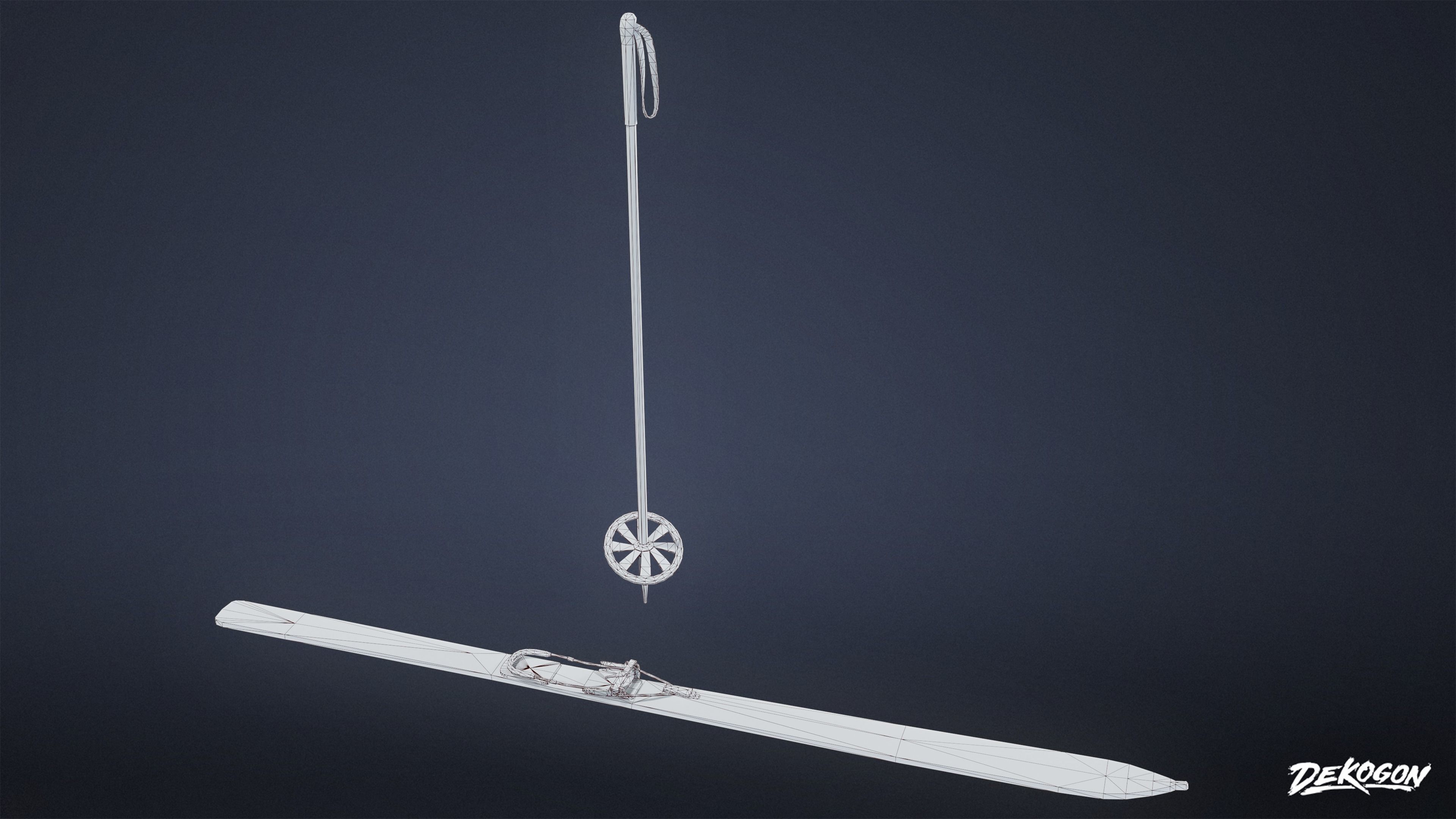 ATTIC - Ski Set 01 - LOW POLY Low-poly 3D model_9