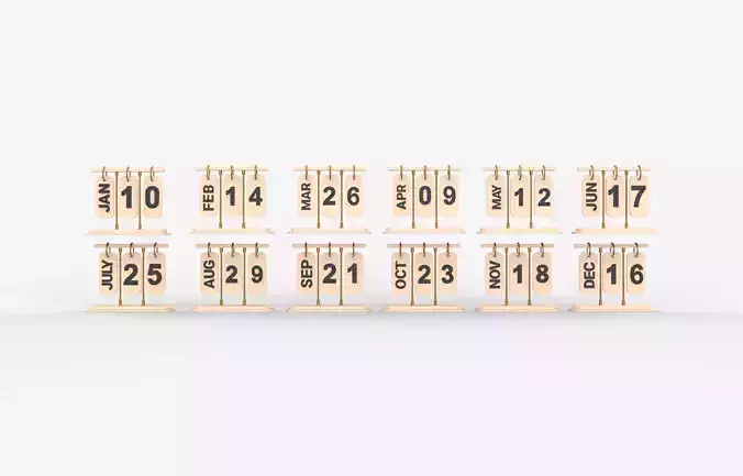 Desk Calendar 3d model  3D model