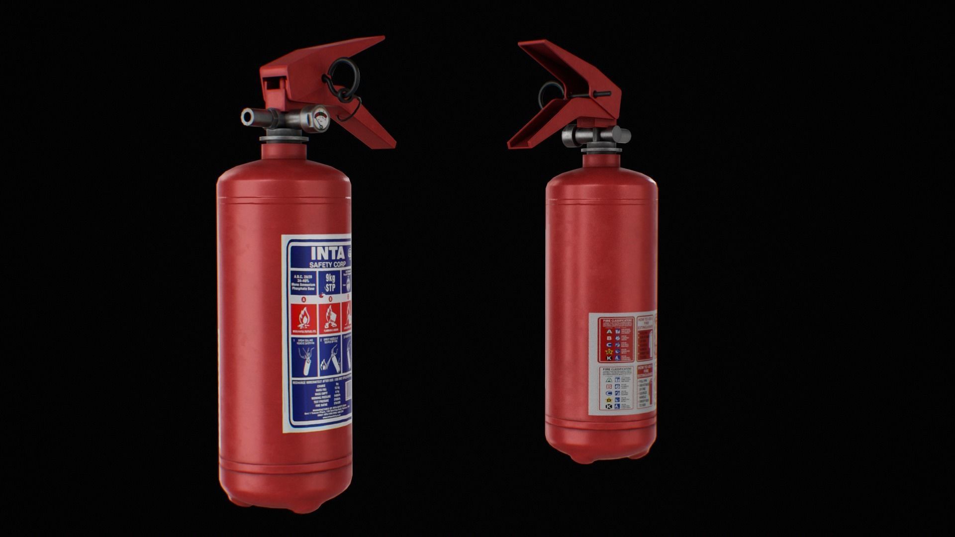 Fire Extinguisher low poly game ready Low-poly 3D model_13