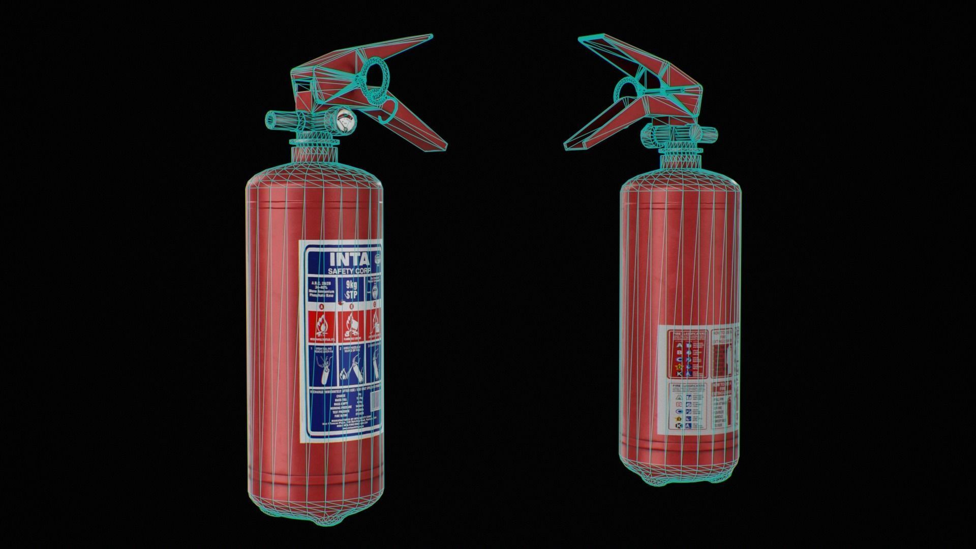 Fire Extinguisher low poly game ready Low-poly 3D model_17