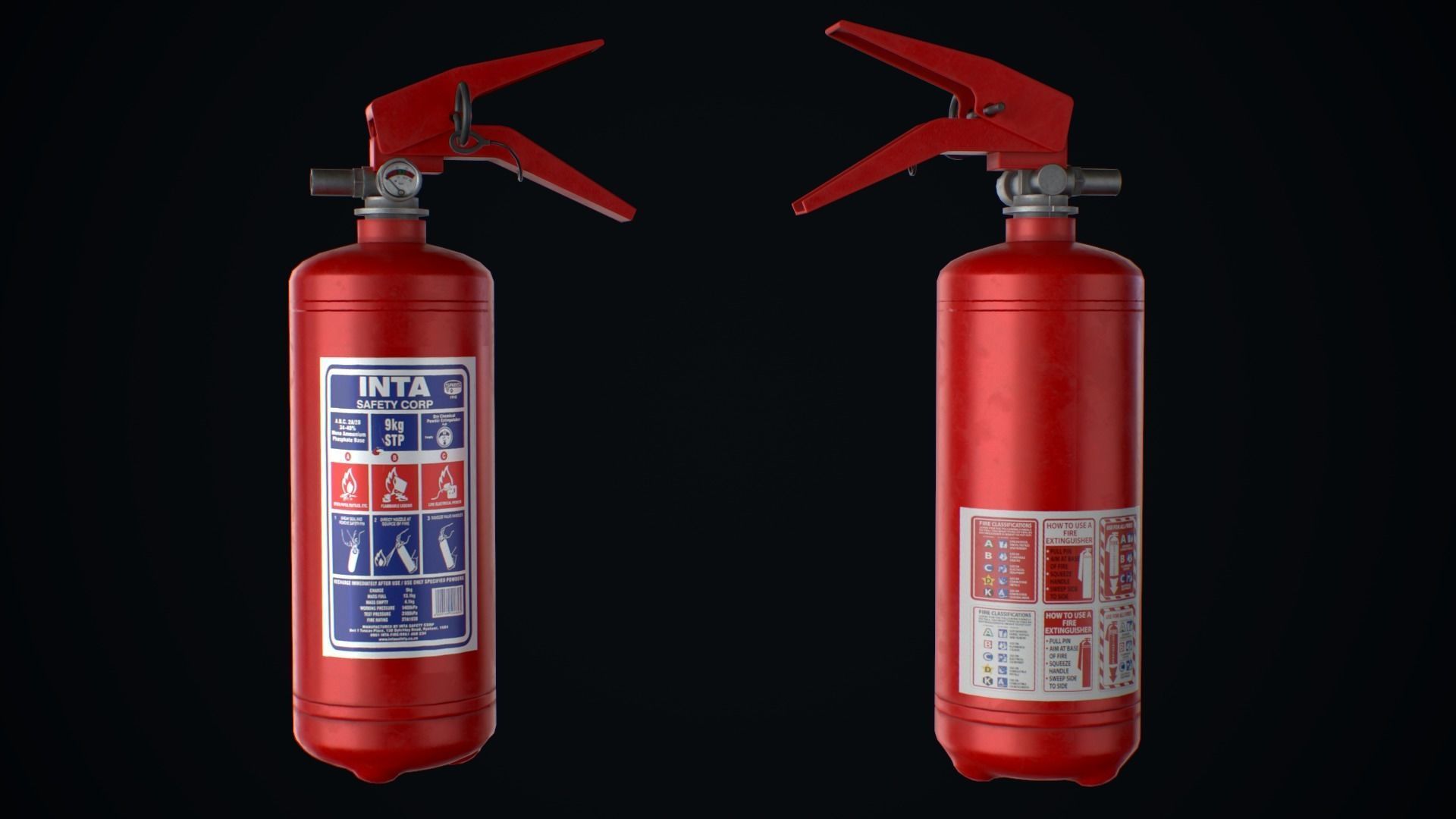 Fire Extinguisher low poly game ready Low-poly 3D model_2