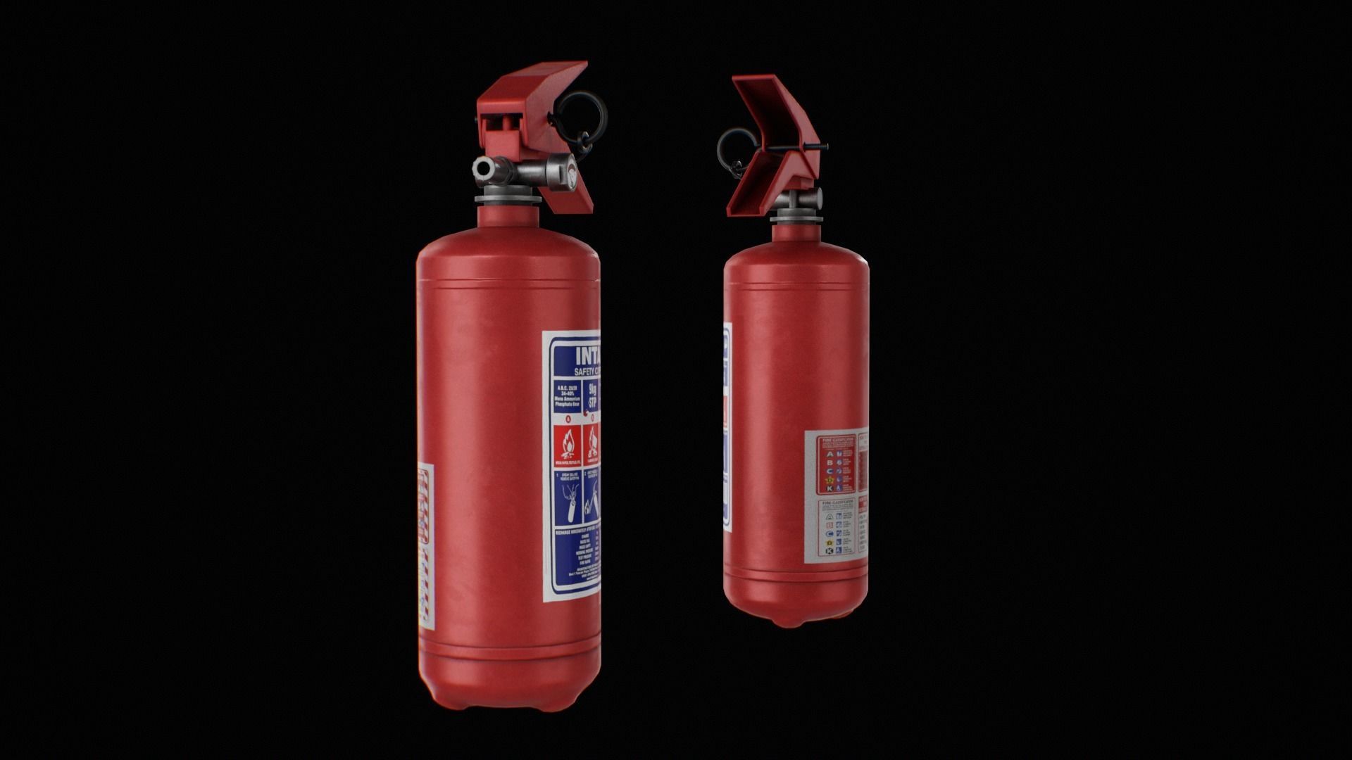 Fire Extinguisher low poly game ready Low-poly 3D model_14