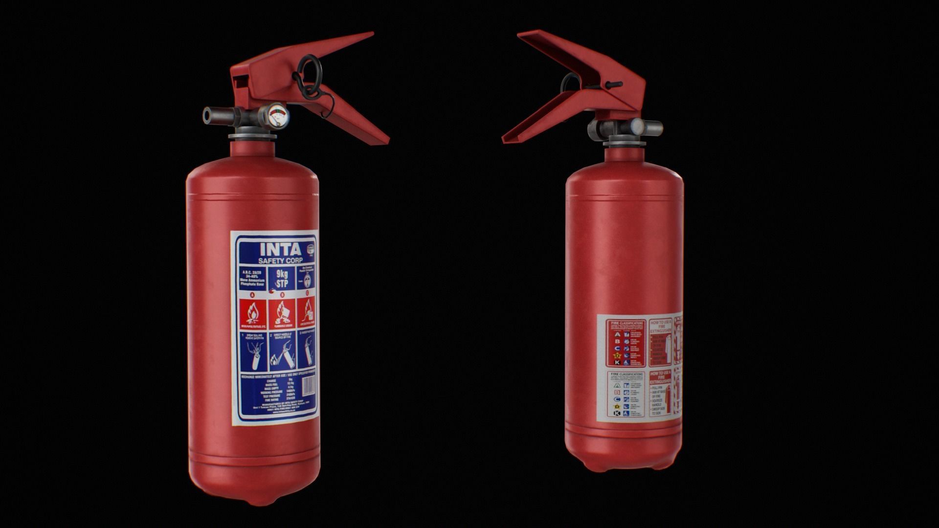 Fire Extinguisher low poly game ready Low-poly 3D model_12