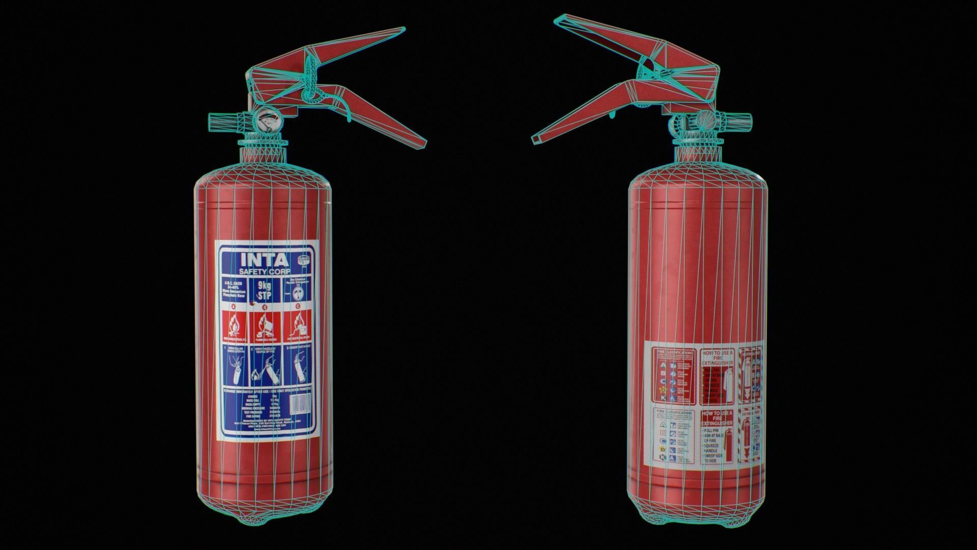 Fire Extinguisher low poly game ready Low-poly 3D model_16