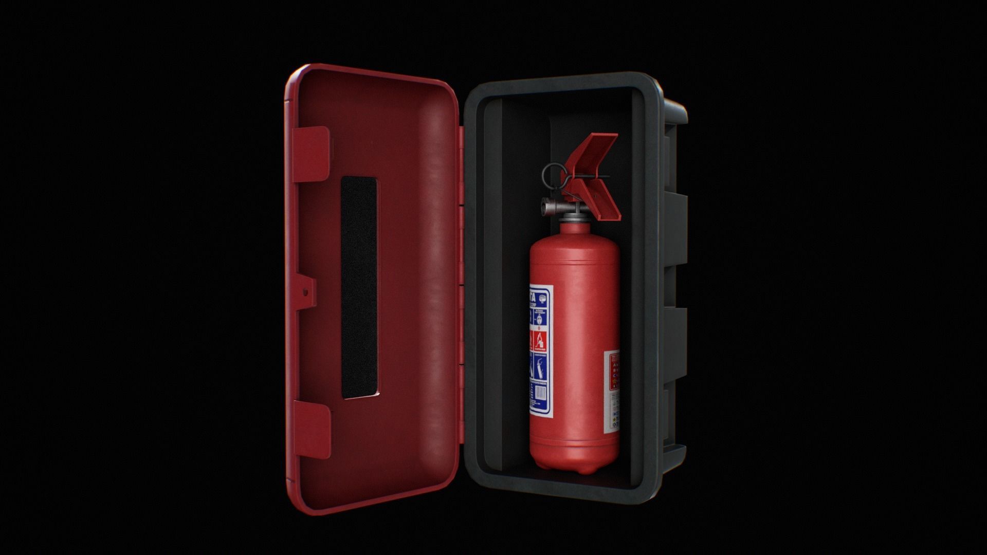Fire Extinguisher low poly game ready Low-poly 3D model_11