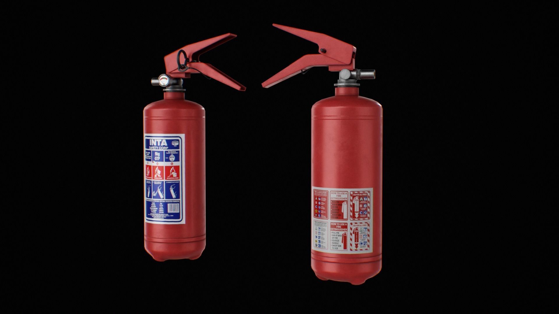 Fire Extinguisher low poly game ready Low-poly 3D model_15