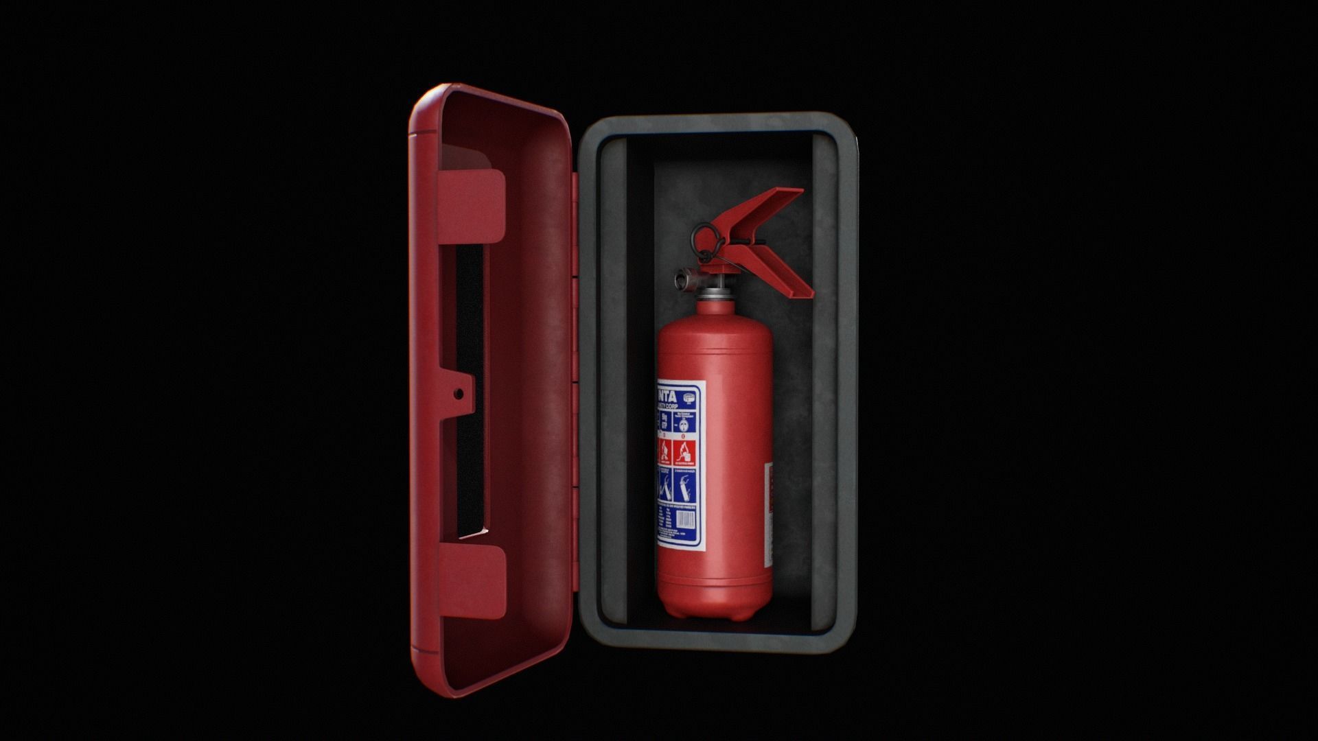 Fire Extinguisher low poly game ready Low-poly 3D model_3