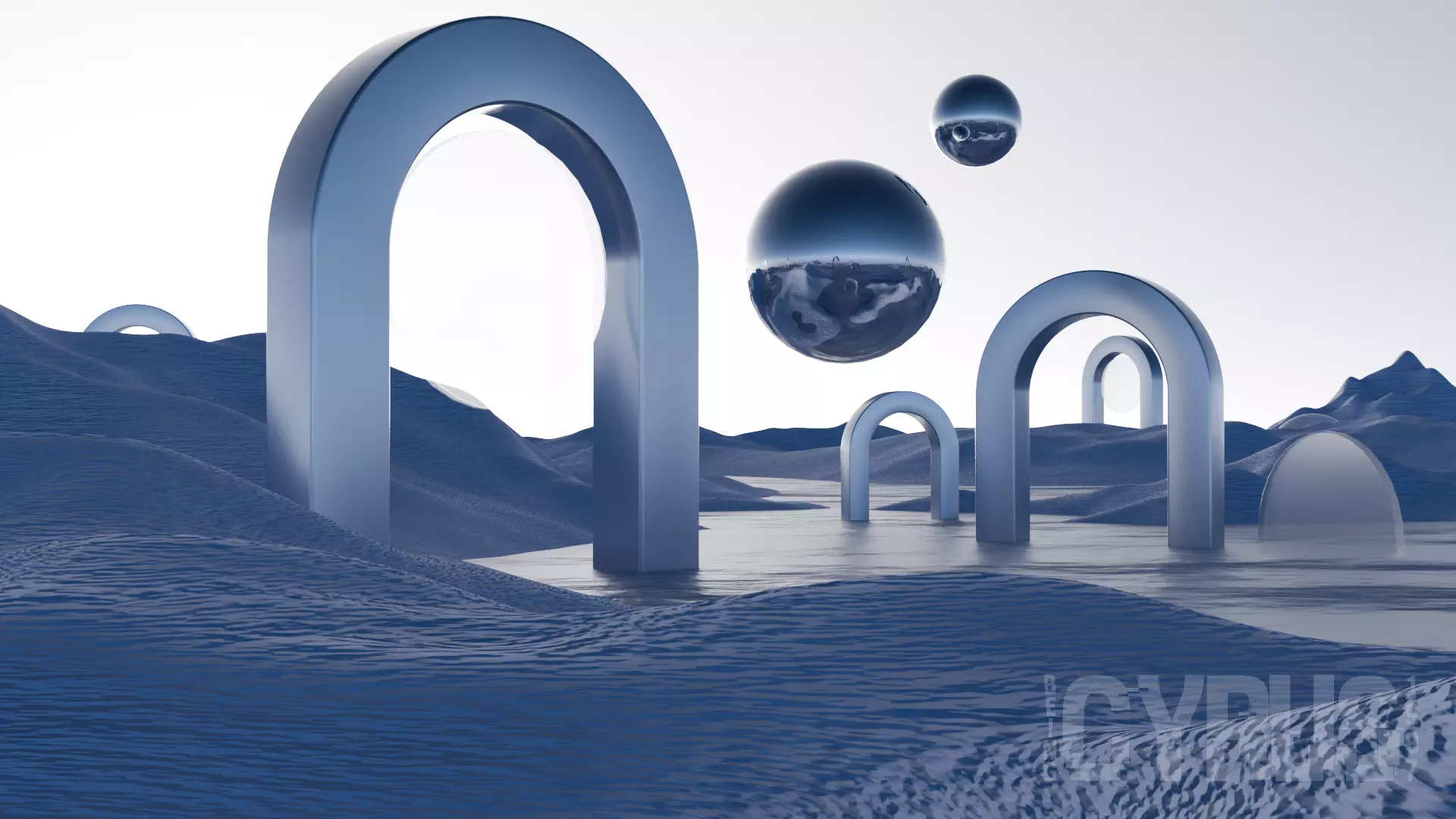 Surreal Landscape Design 3D model_0