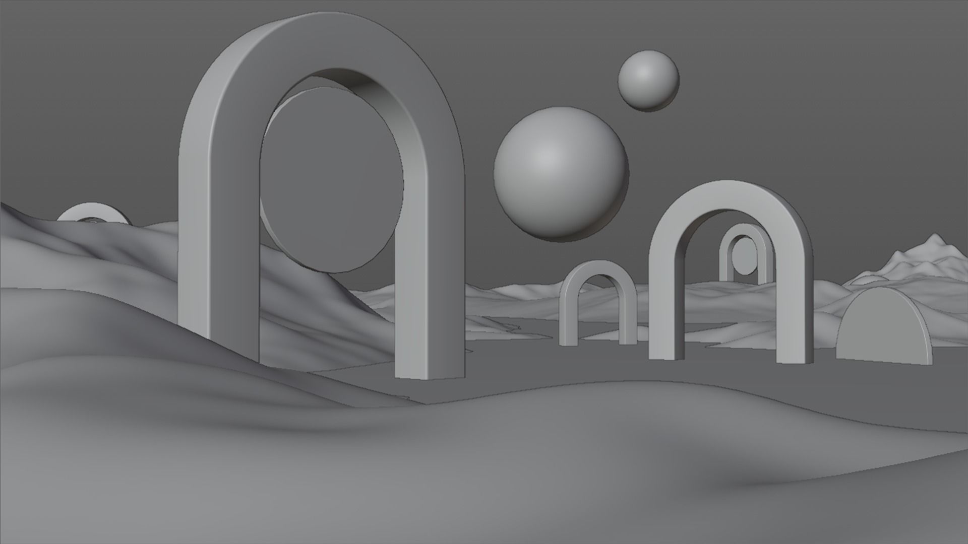 Surreal Landscape Design 3D model_9