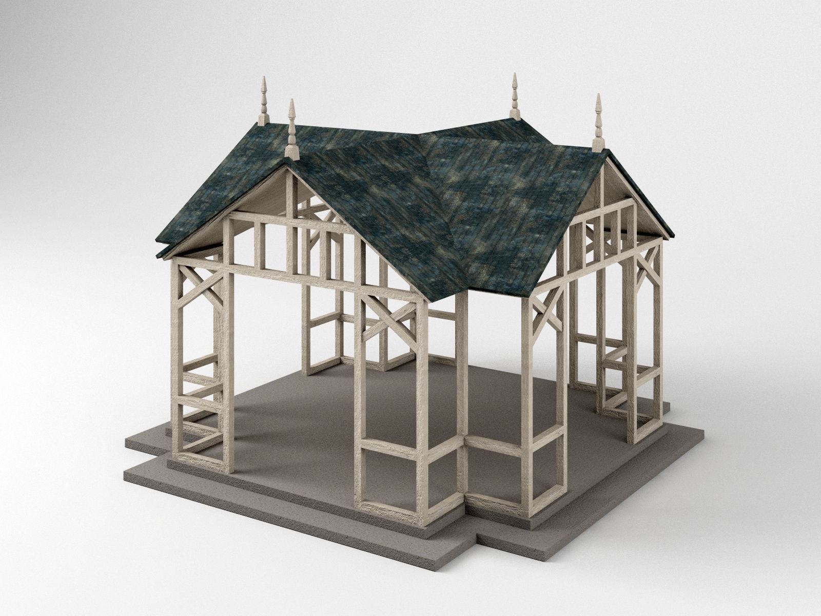 Victorian Pavilion Gazebo Low-poly 3D model_2