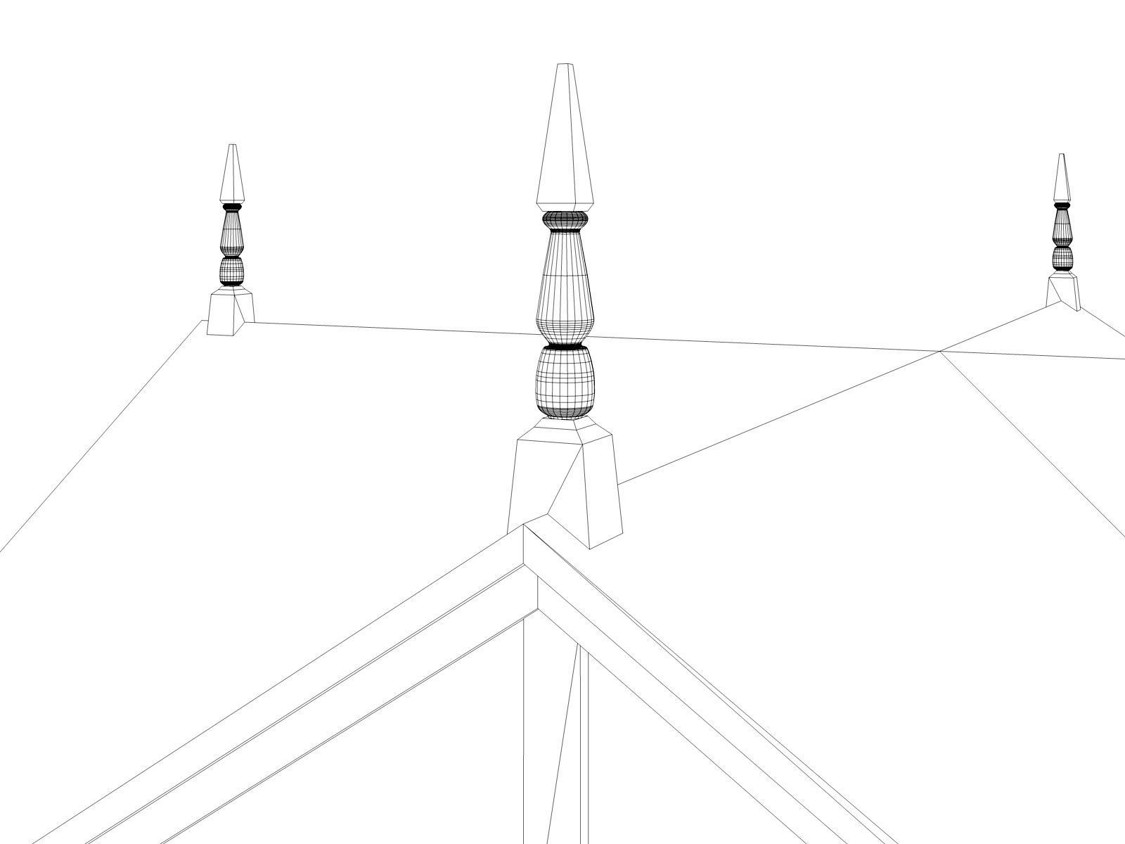 Victorian Pavilion Gazebo Low-poly 3D model_11