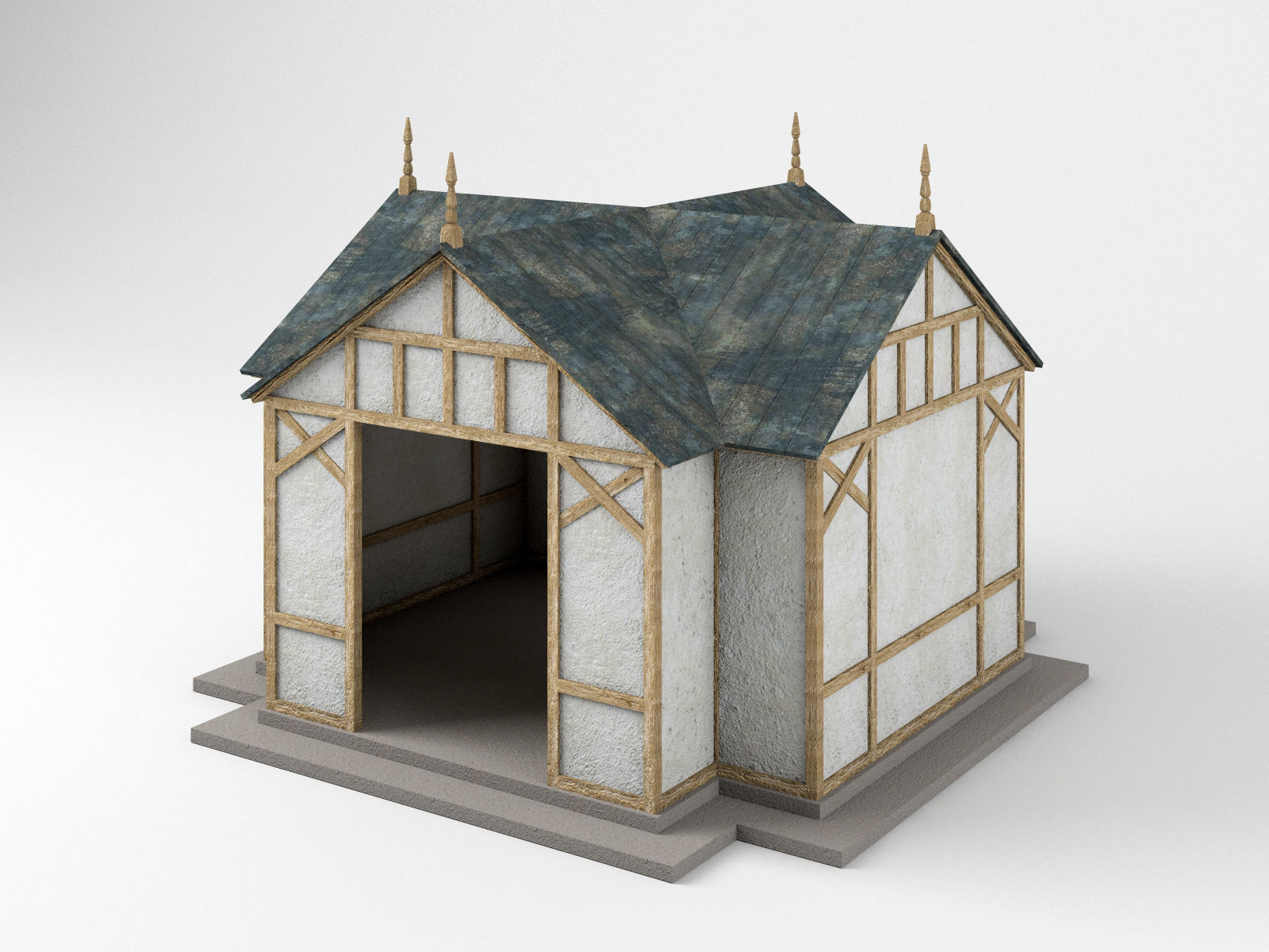 Victorian Pavilion Gazebo Low-poly 3D model_4