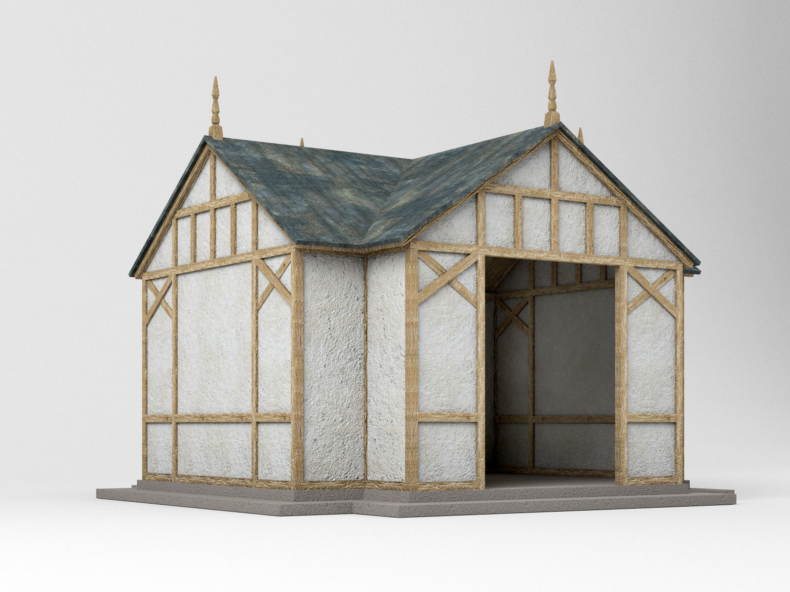 Victorian Pavilion Gazebo Low-poly 3D model_10