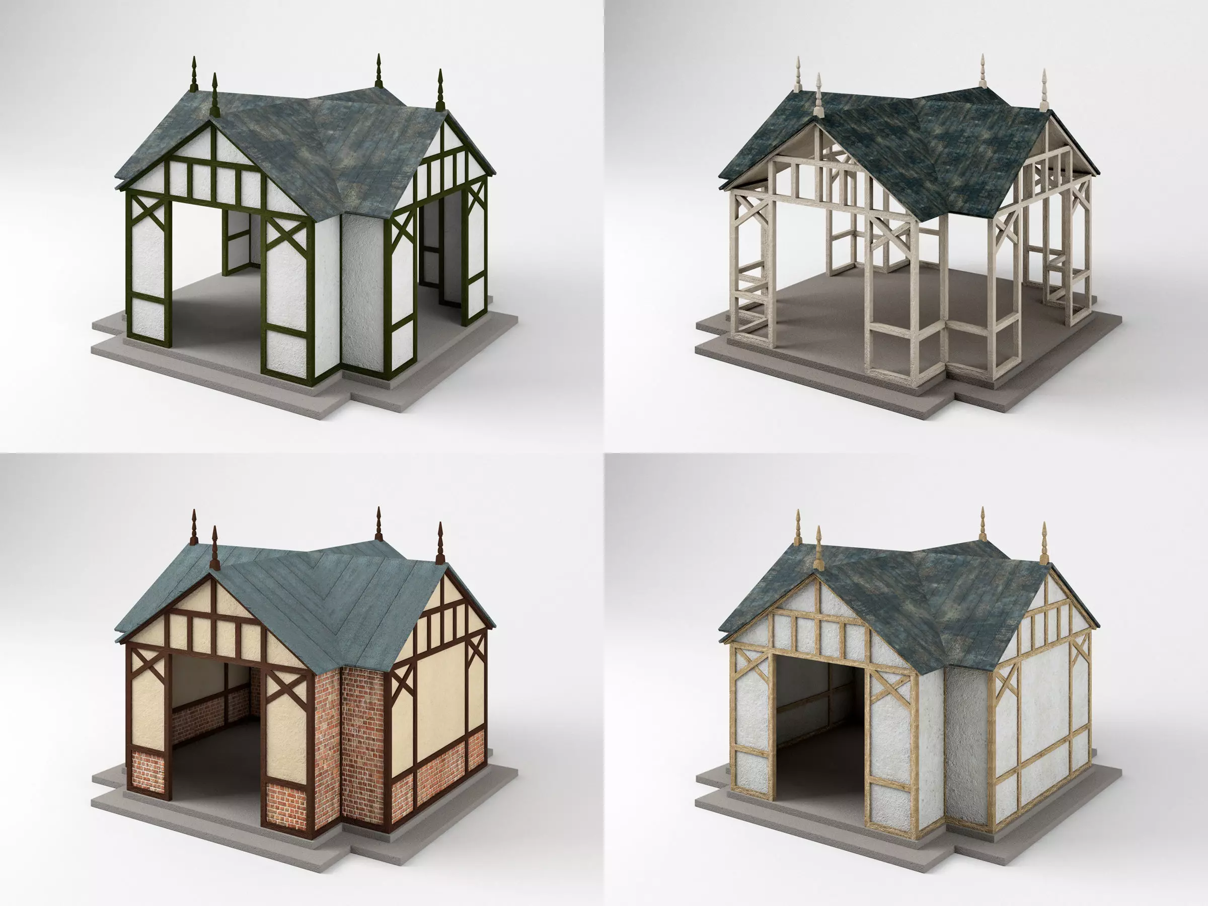 Victorian Pavilion Gazebo Low-poly 3D model_0