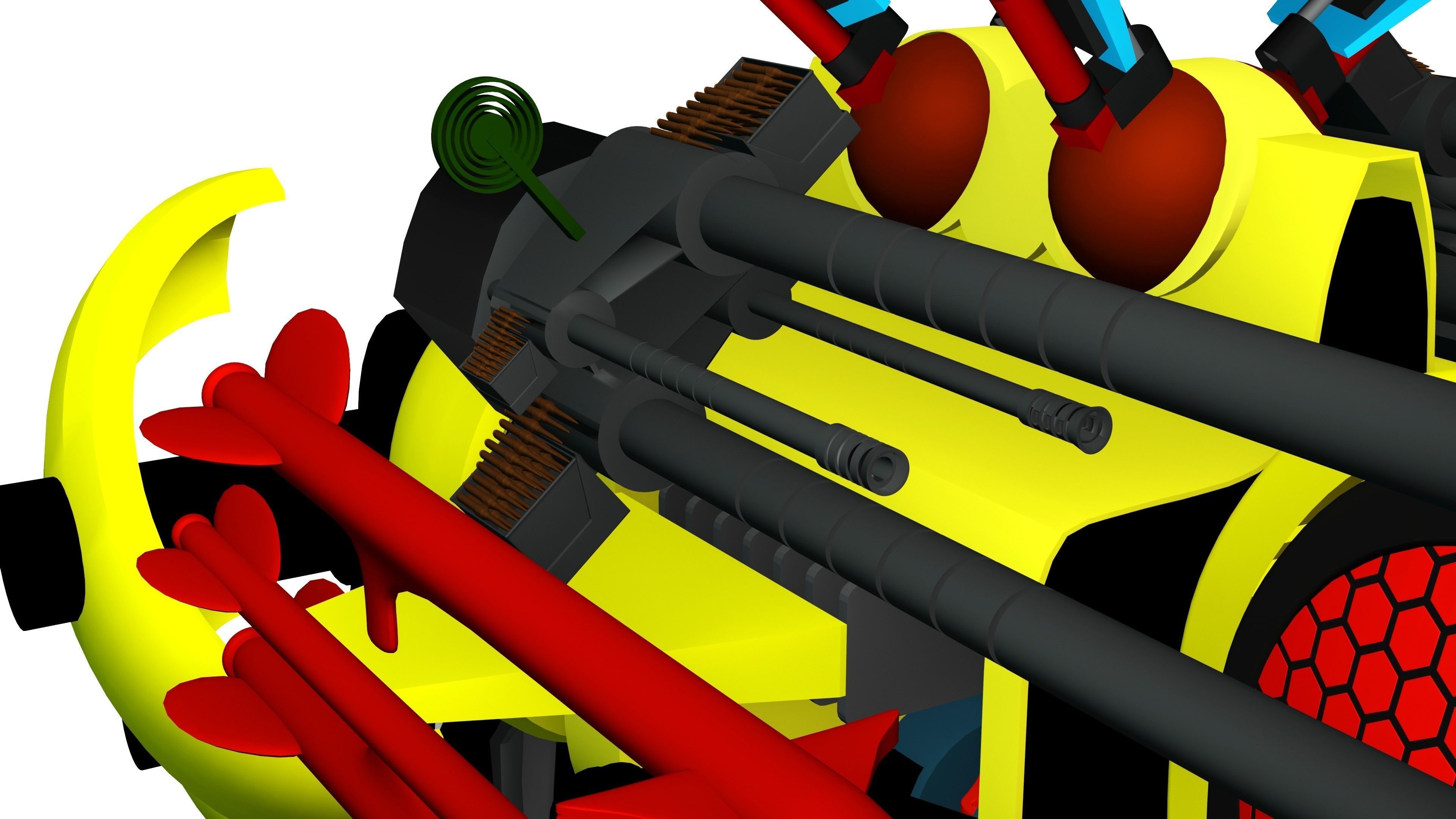 Super Warrior Bee Robot  3D model_6