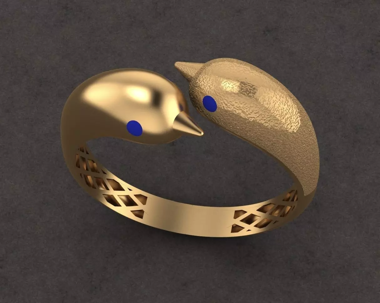 Dolphin ring Free 3D print model