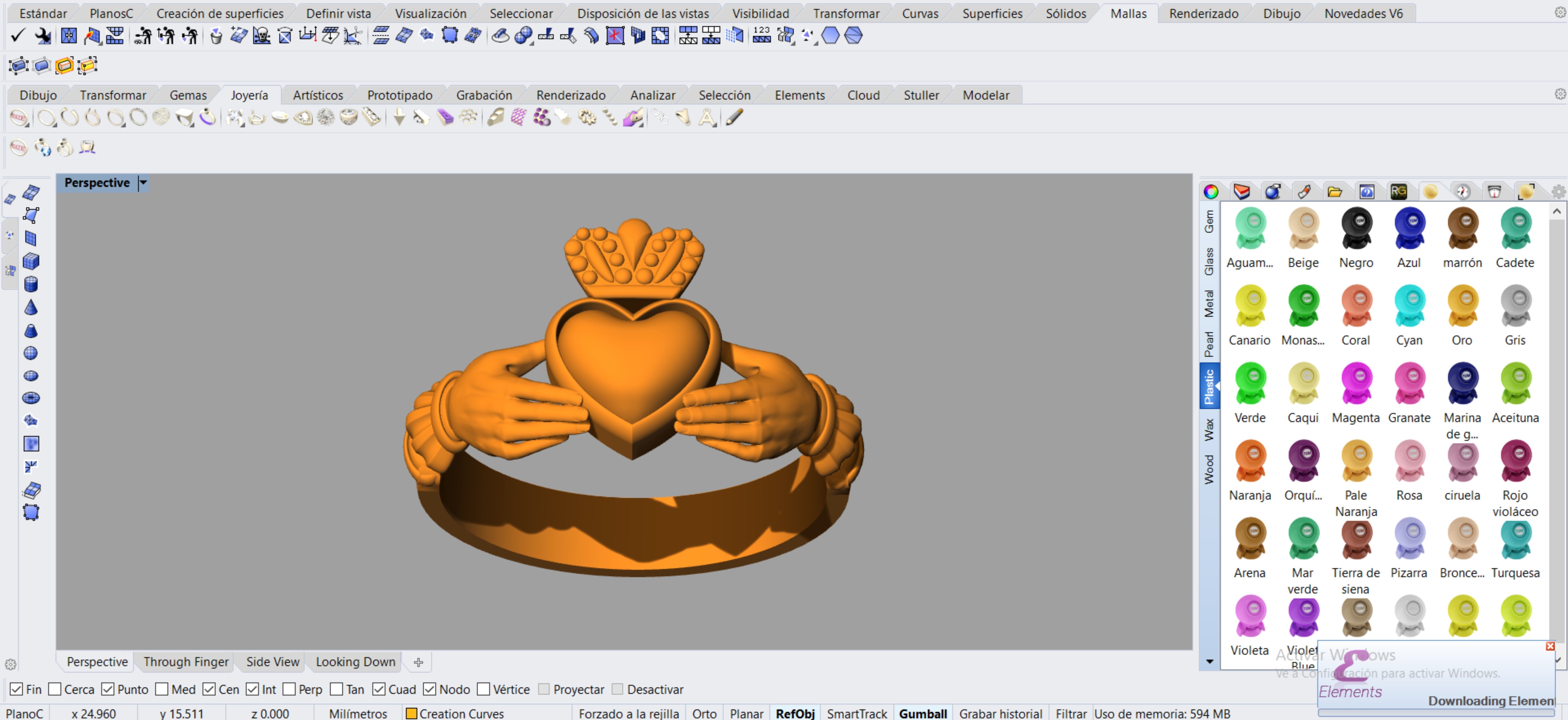 Claddagh ring detailed 3D model_2