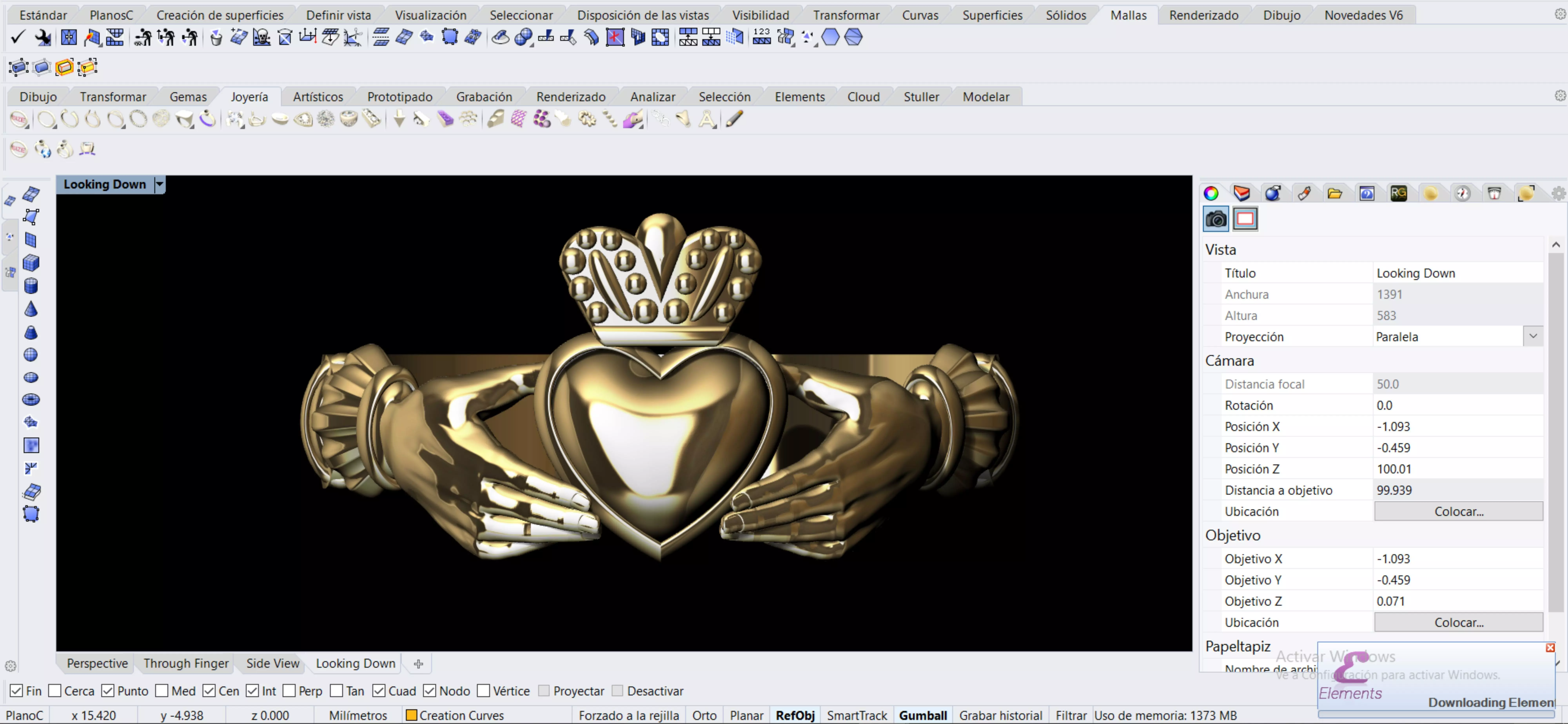 Claddagh ring detailed 3D model_0