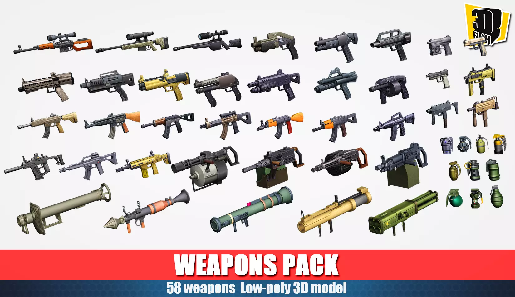 weapon pack vol04  Low-poly 3D model_0