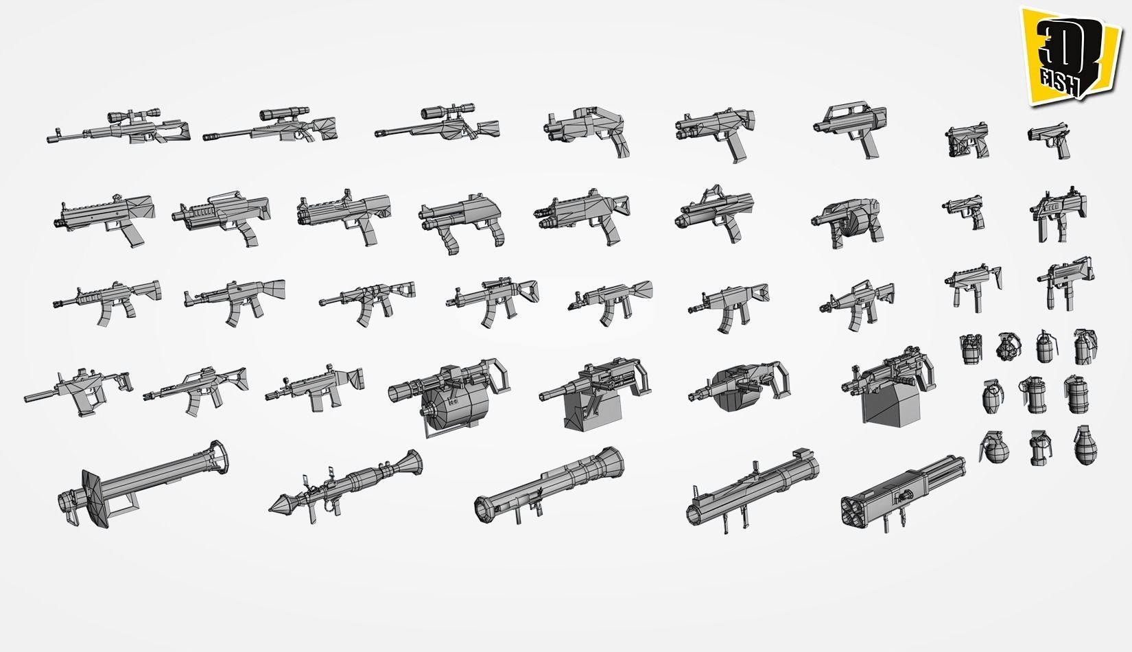 weapon pack vol04  Low-poly 3D model_17