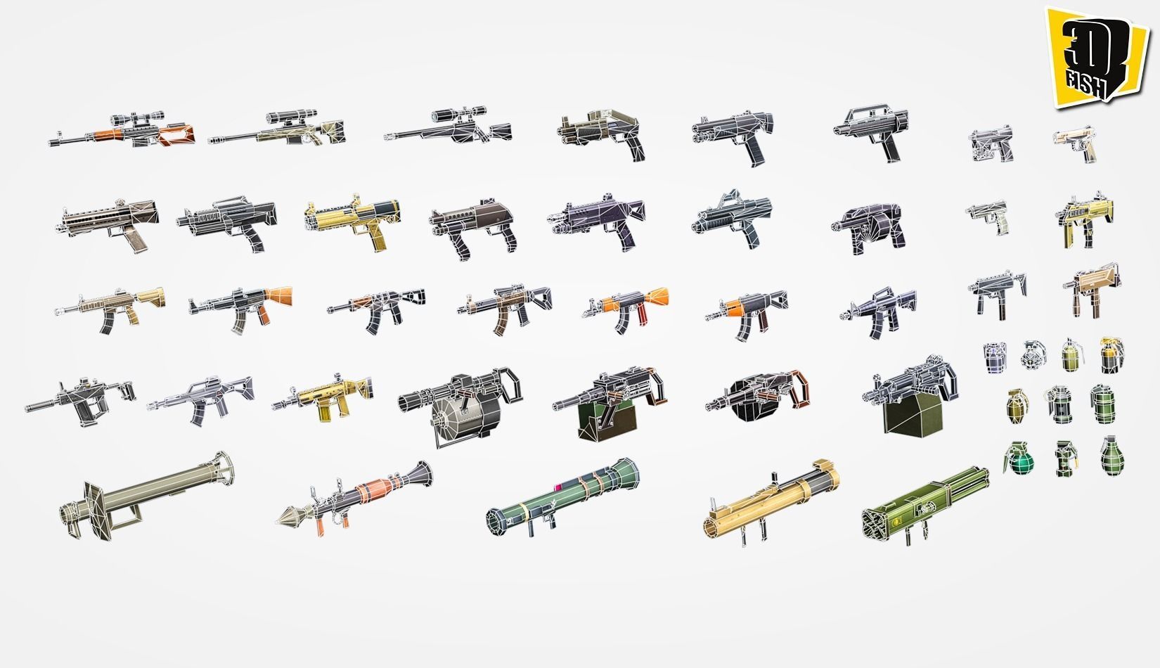 weapon pack vol04  Low-poly 3D model_16