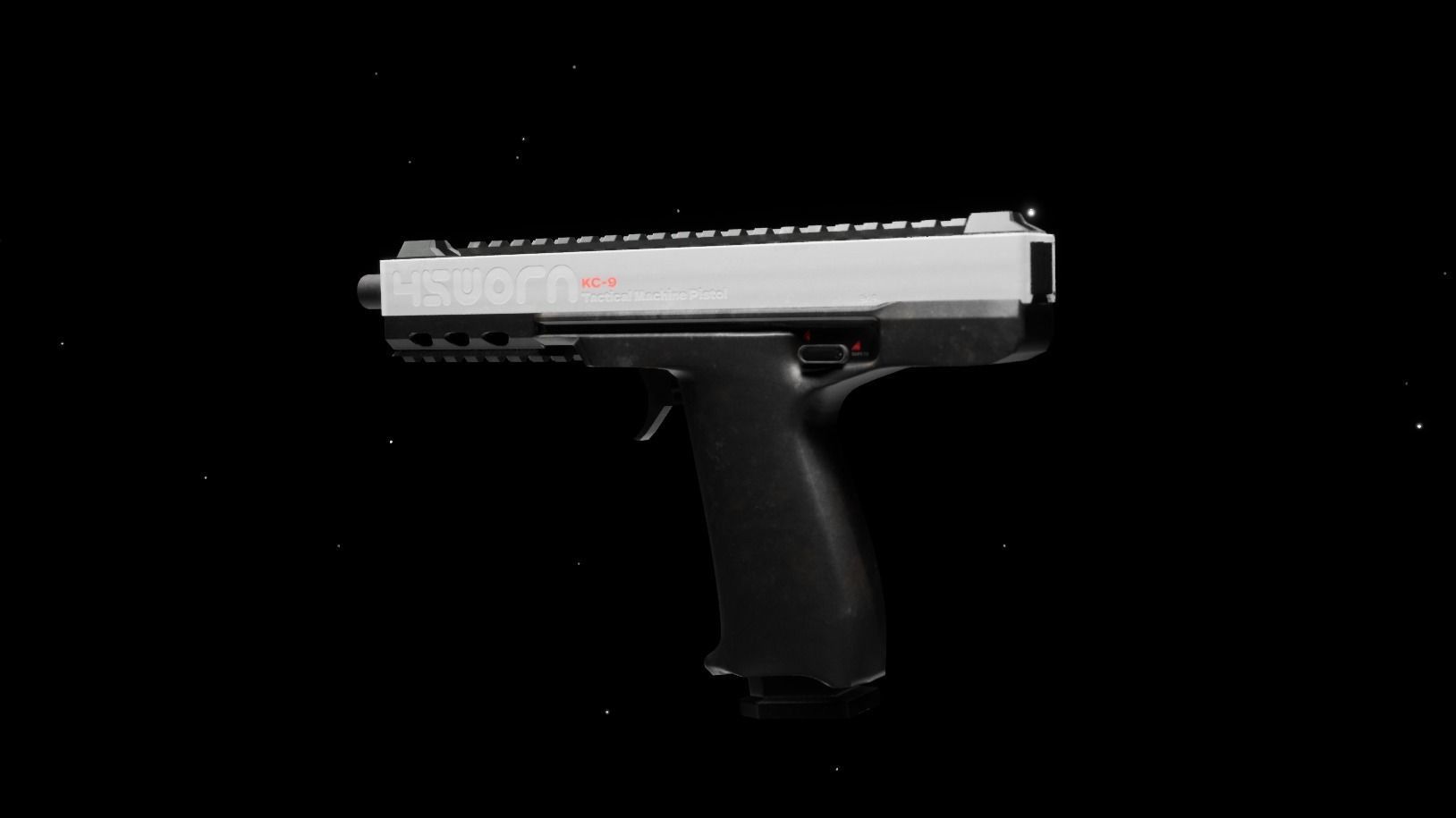 Sci-Fi Machine Pistol - Game Ready - Rigged Low-poly 3D model_2