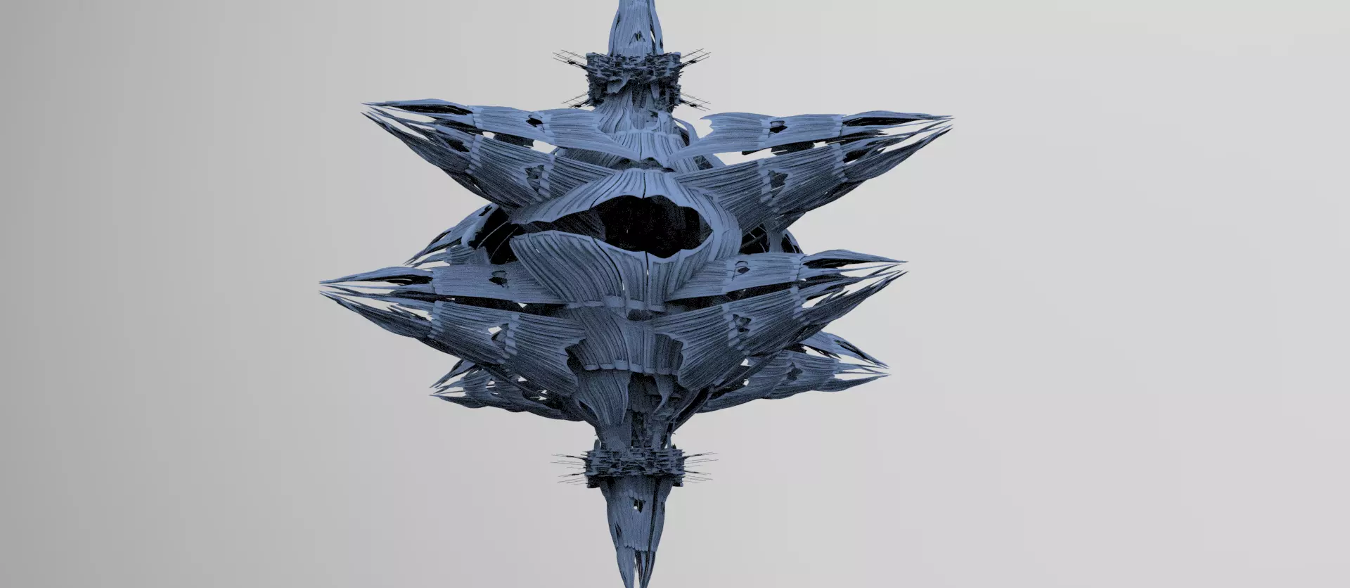 Spaceship Cloud Science ship  Low-poly 3D model_0