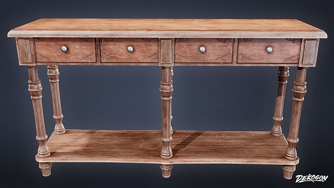 ATTIC - Table 02 - LOW POLY Low-poly 3D model