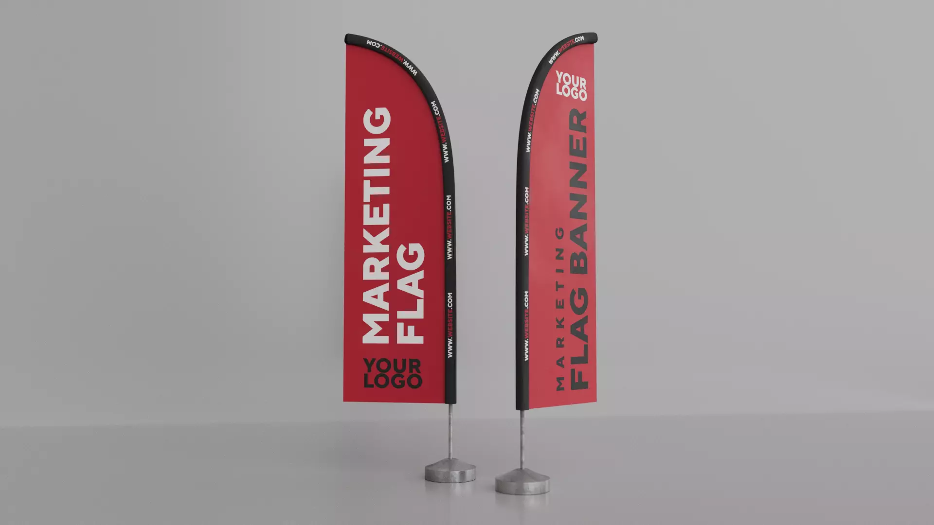Marketing Flag Banner - Maya File - Blender File 3D model_0