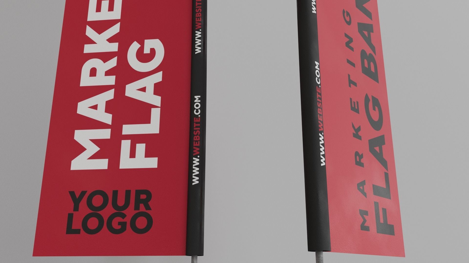 Marketing Flag Banner - Maya File - Blender File 3D model_1