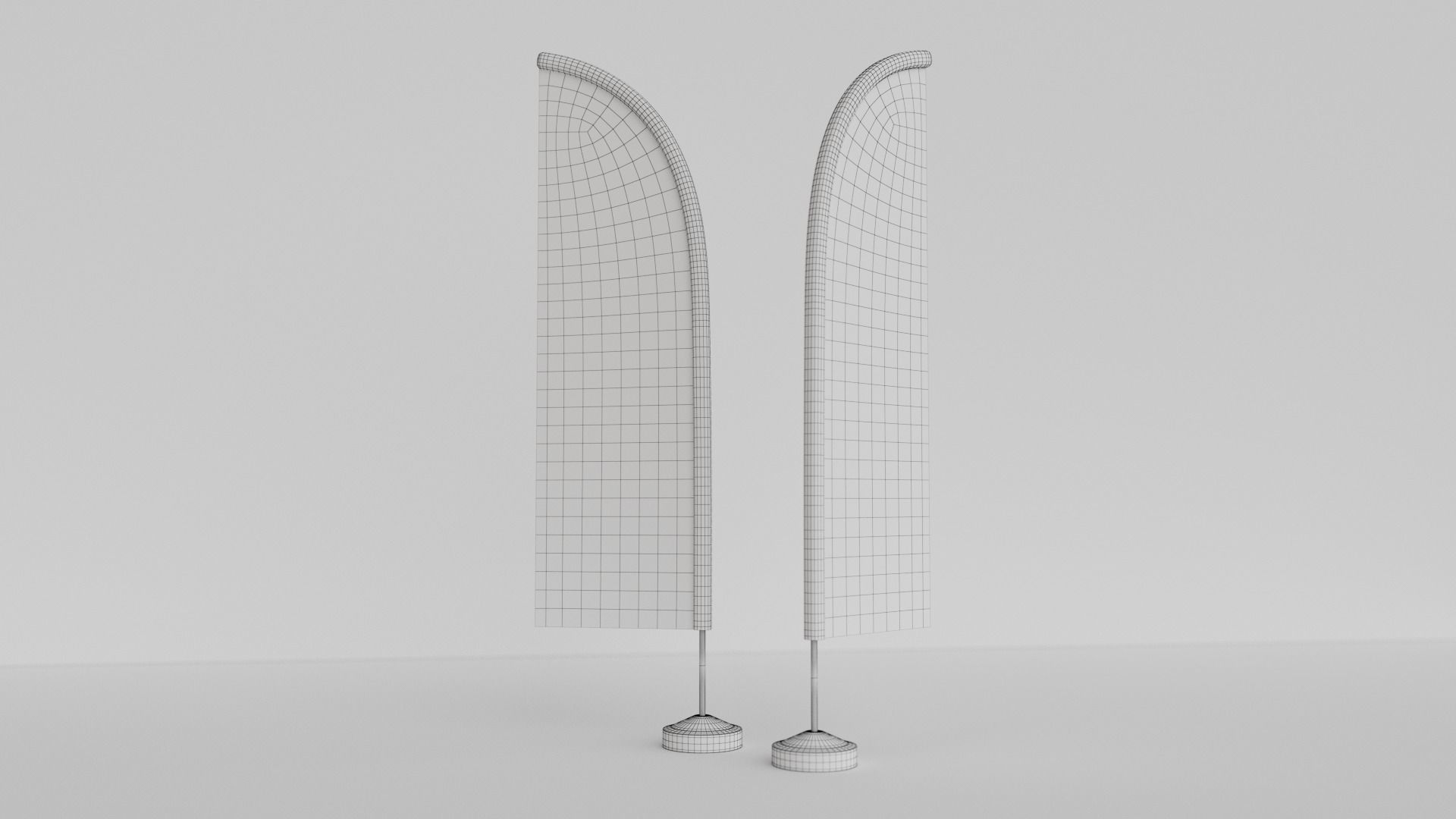 Marketing Flag Banner - Maya File - Blender File 3D model_4