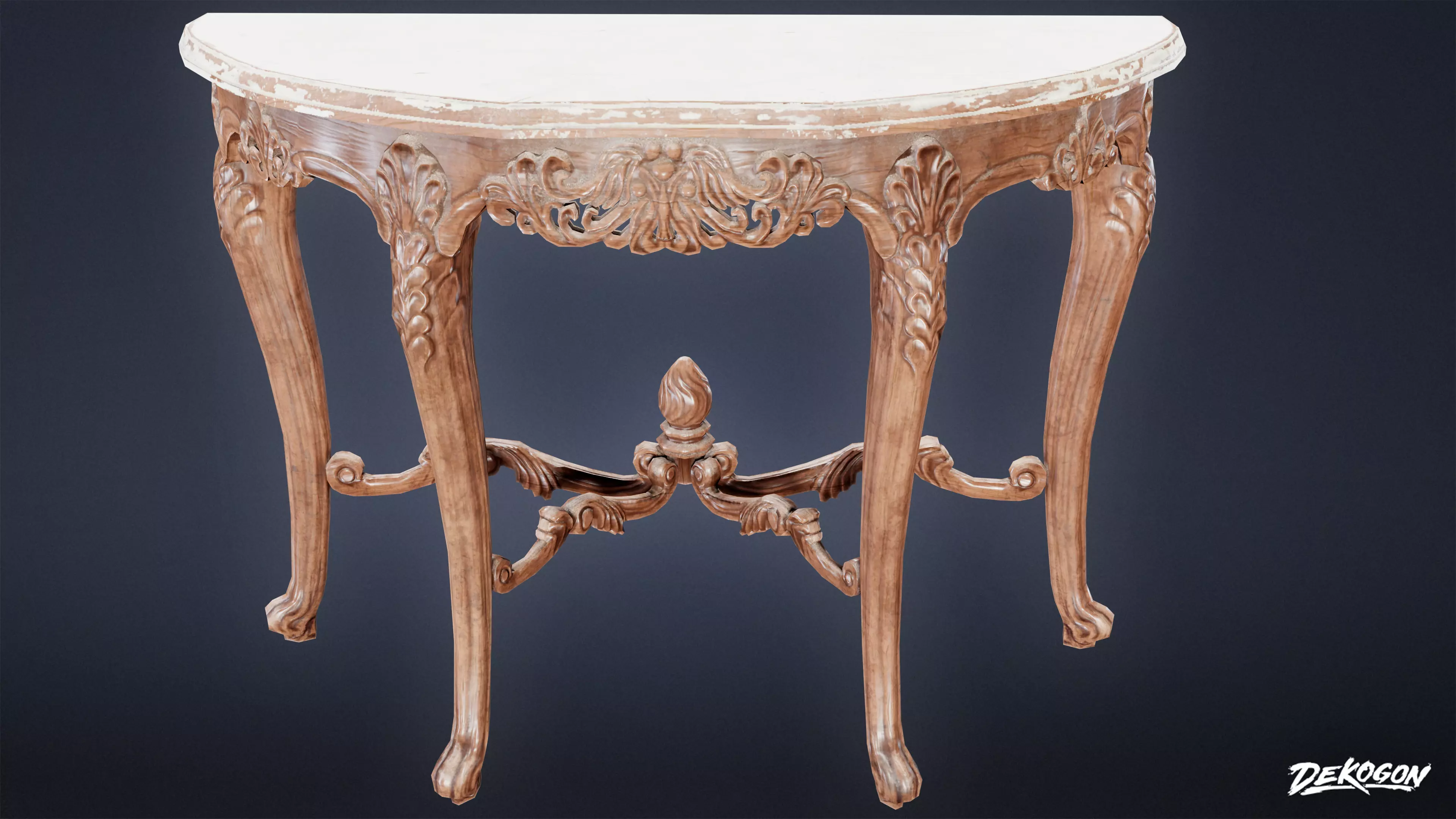 ATTIC - Table 04 - LOW POLY Low-poly 3D model