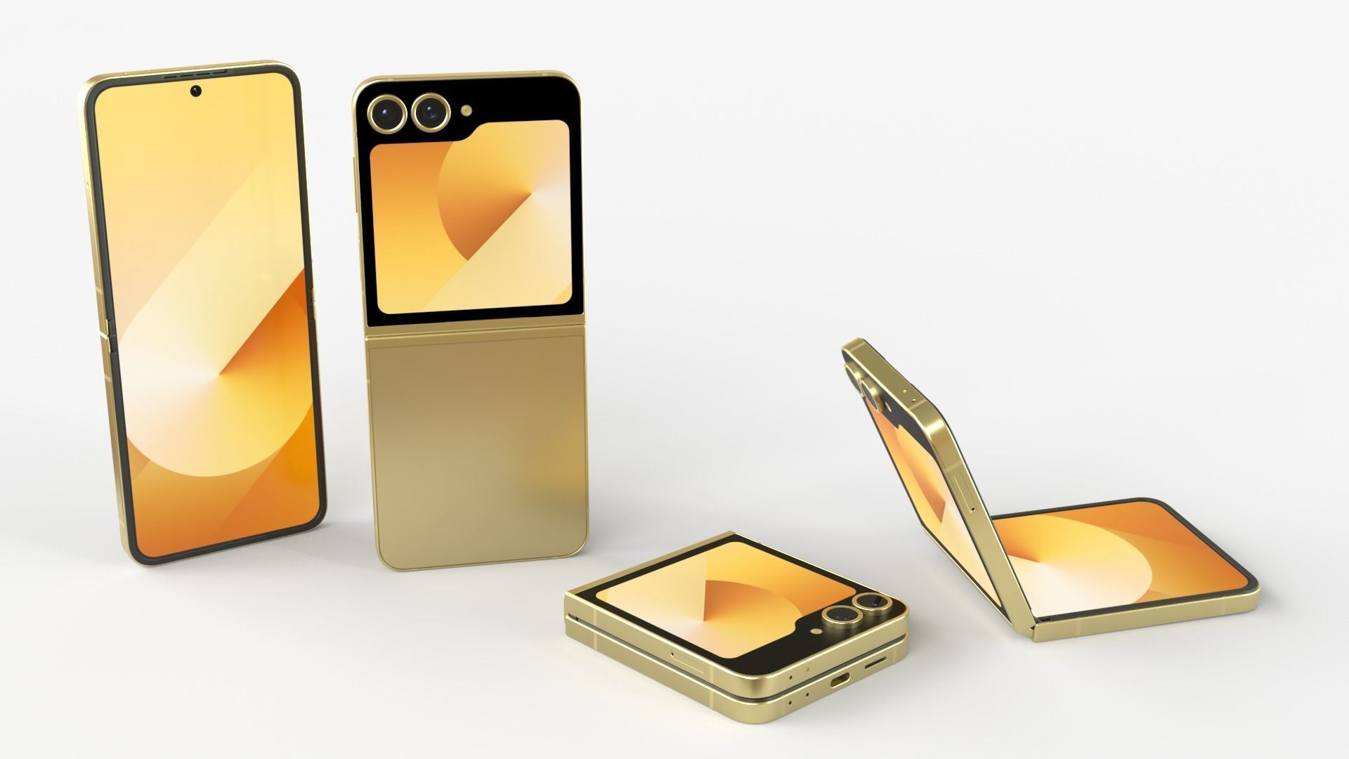 Samsung Galaxy Z Flip 6 yellow 3D model_2