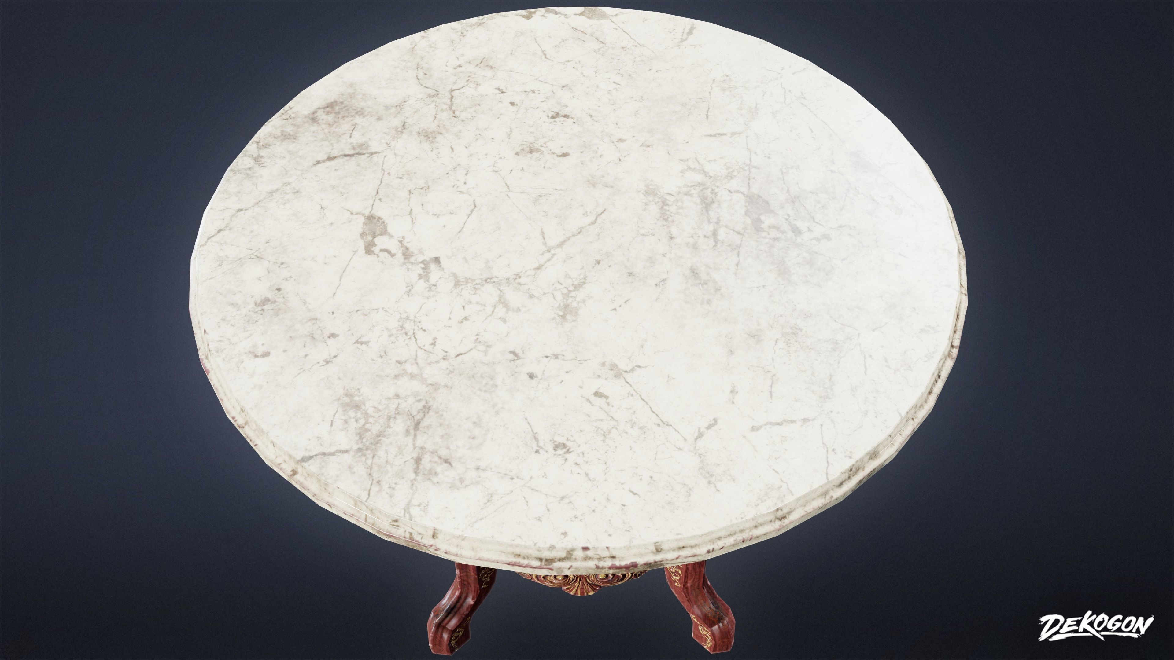 ATTIC - Table Marble 01 - LOW POLY Low-poly 3D model_3