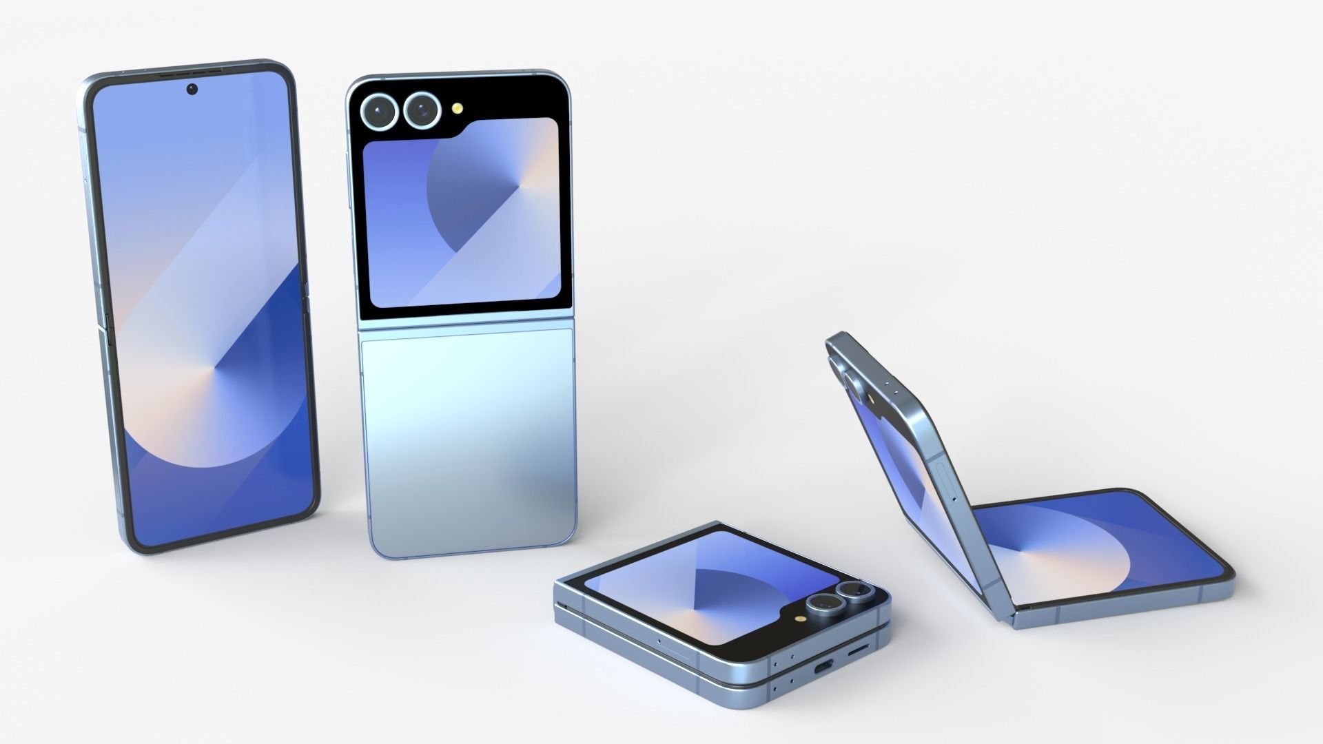 Samsung Galaxy Z Flip 6 blue 3D model_2