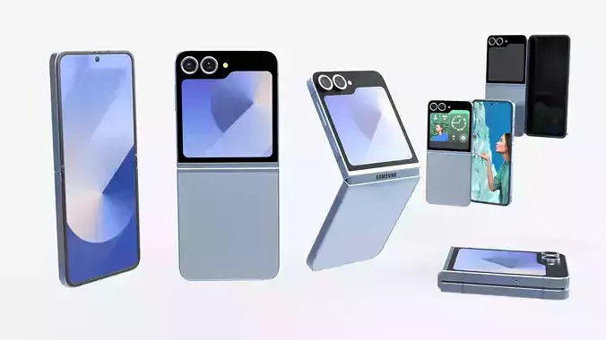 Samsung Galaxy Z Flip 6 blue 3D model