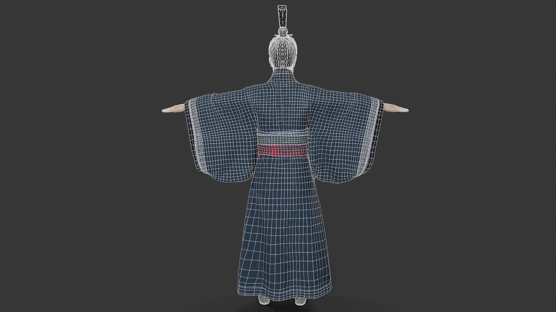 Chinese Swordman Low-poly 3D model_10
