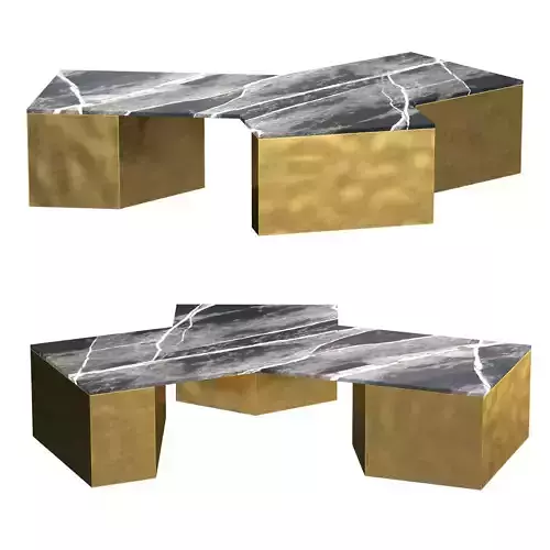 MIXED MARBLE COFFEE TABLE BLACKS