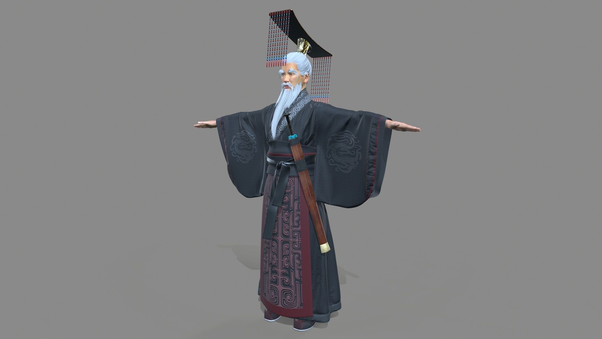 first emperor of qin Low-poly 3D model_5
