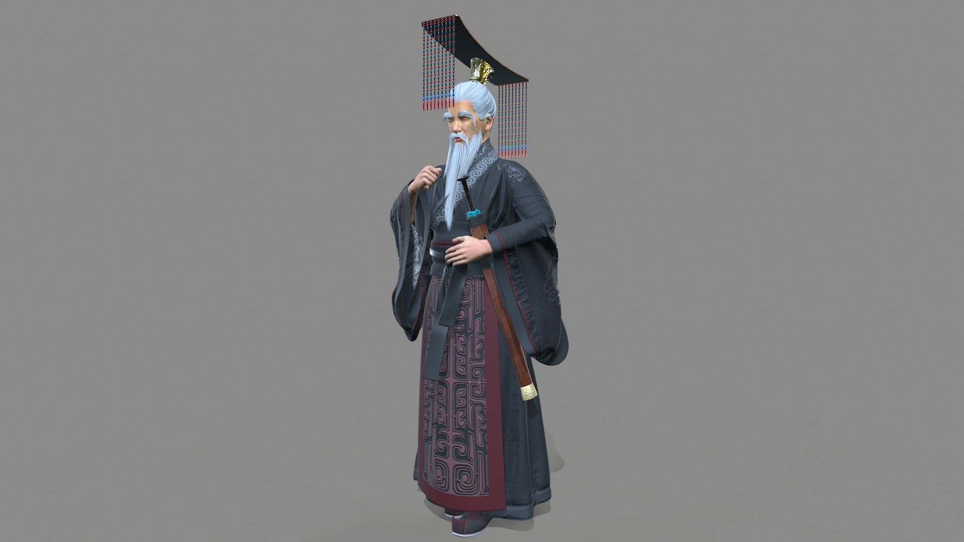 first emperor of qin Low-poly 3D model_6