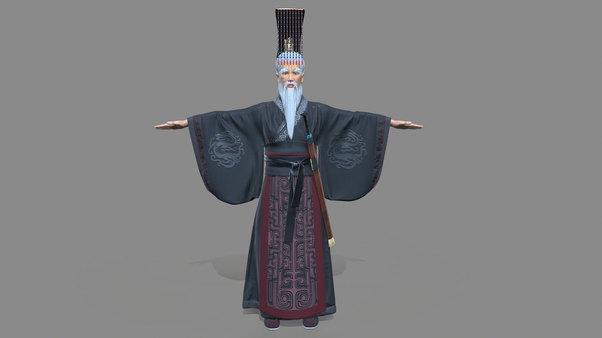first emperor of qin Low-poly 3D model_4