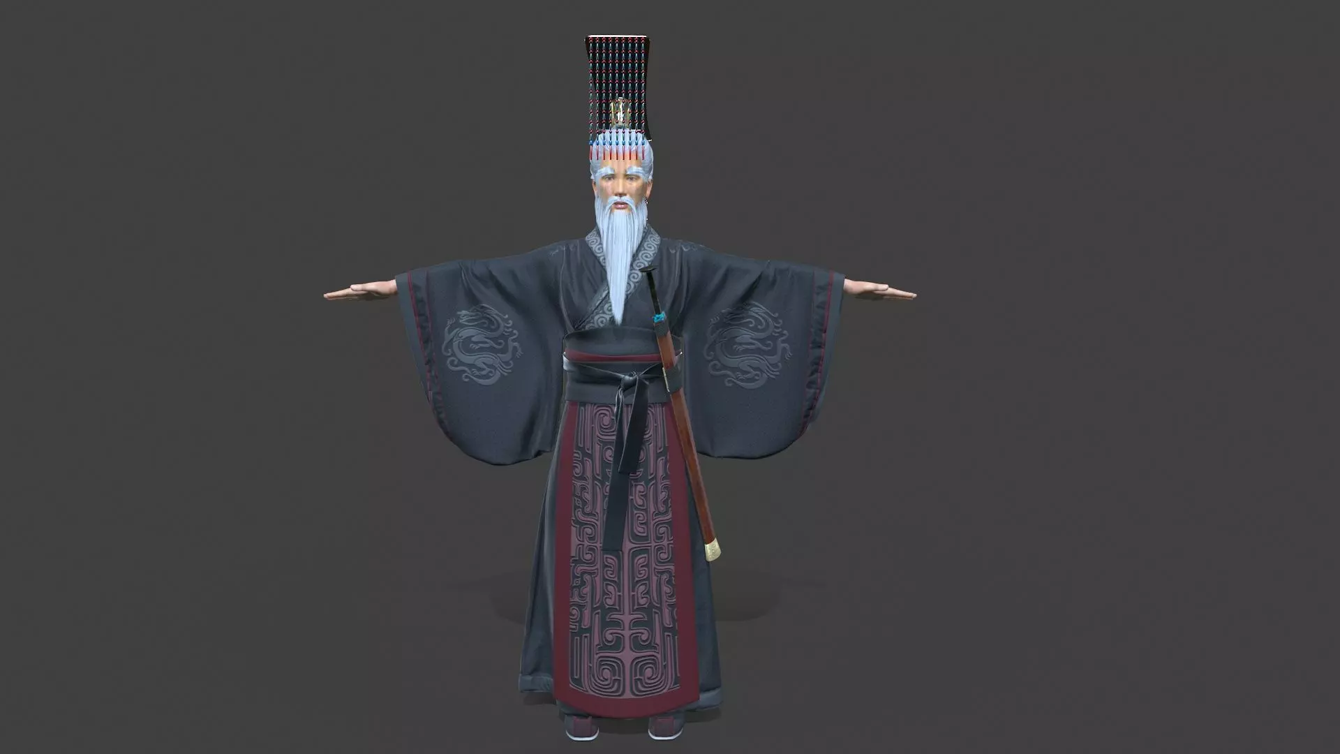 first emperor of qin Low-poly 3D model_0