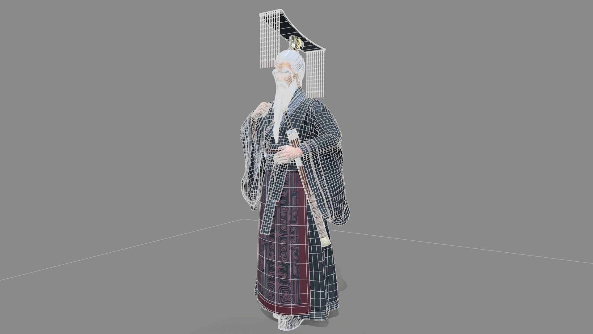 first emperor of qin Low-poly 3D model_13