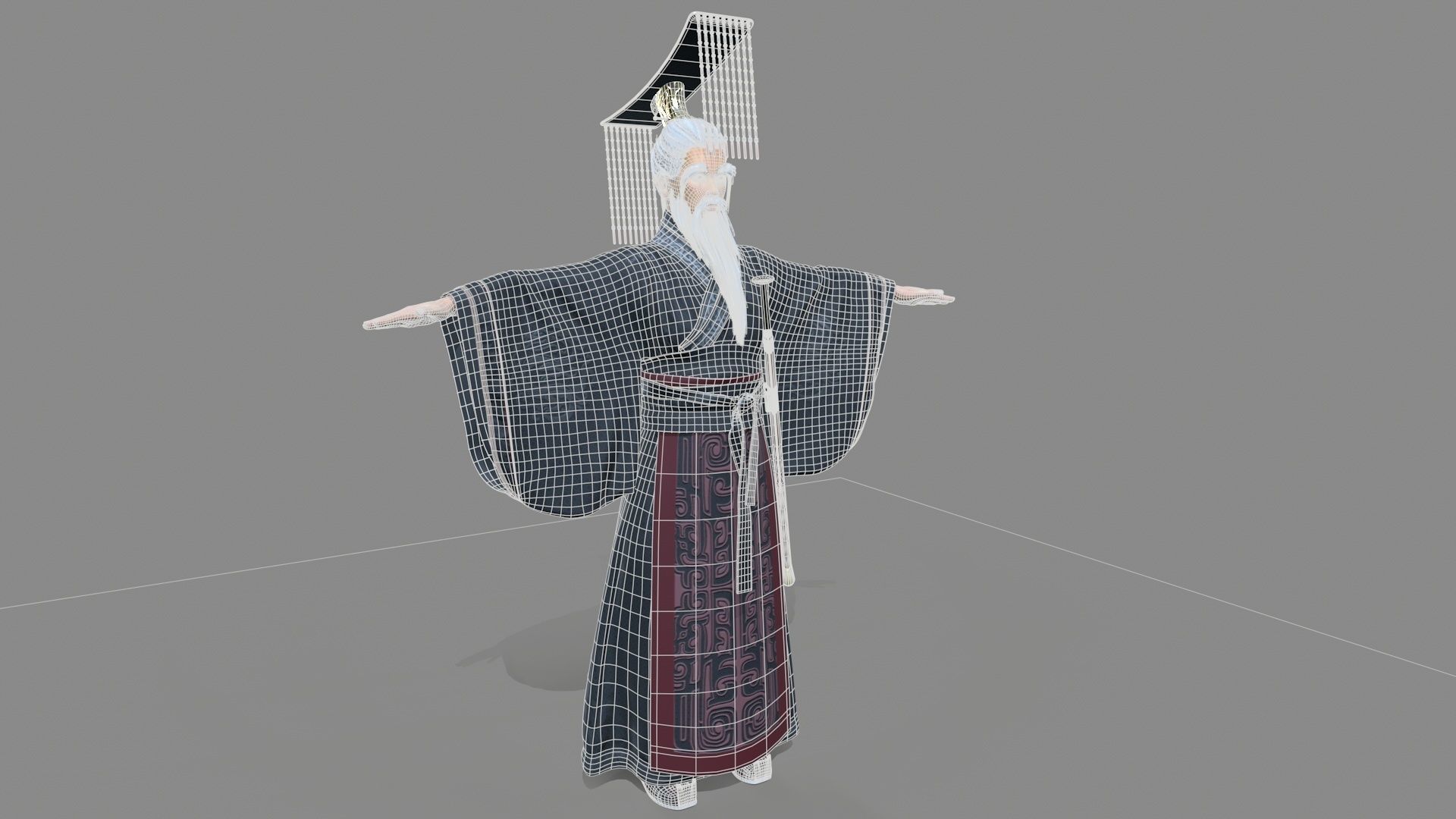 first emperor of qin Low-poly 3D model_11