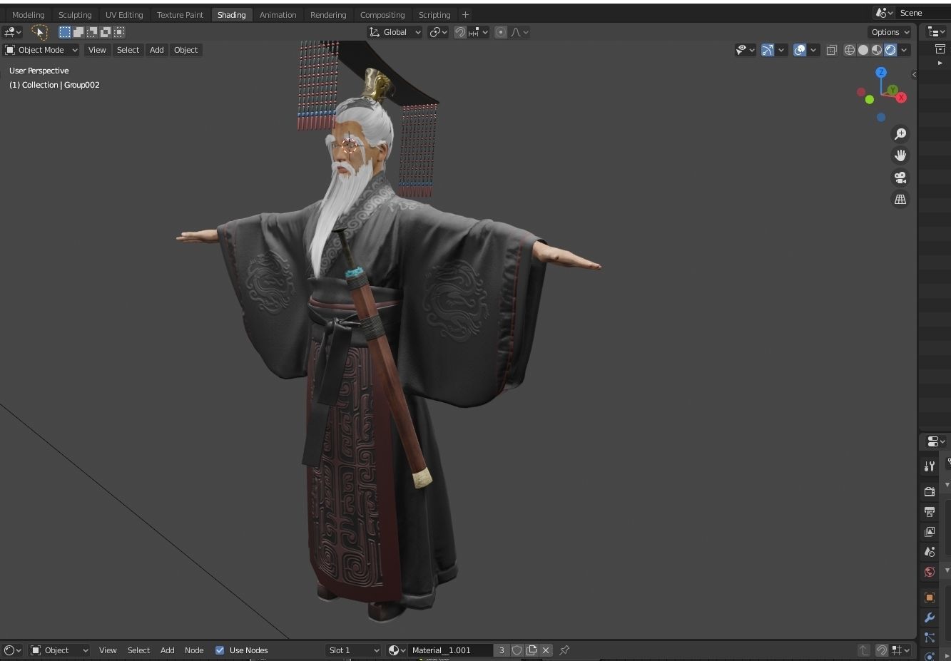 first emperor of qin Low-poly 3D model_10
