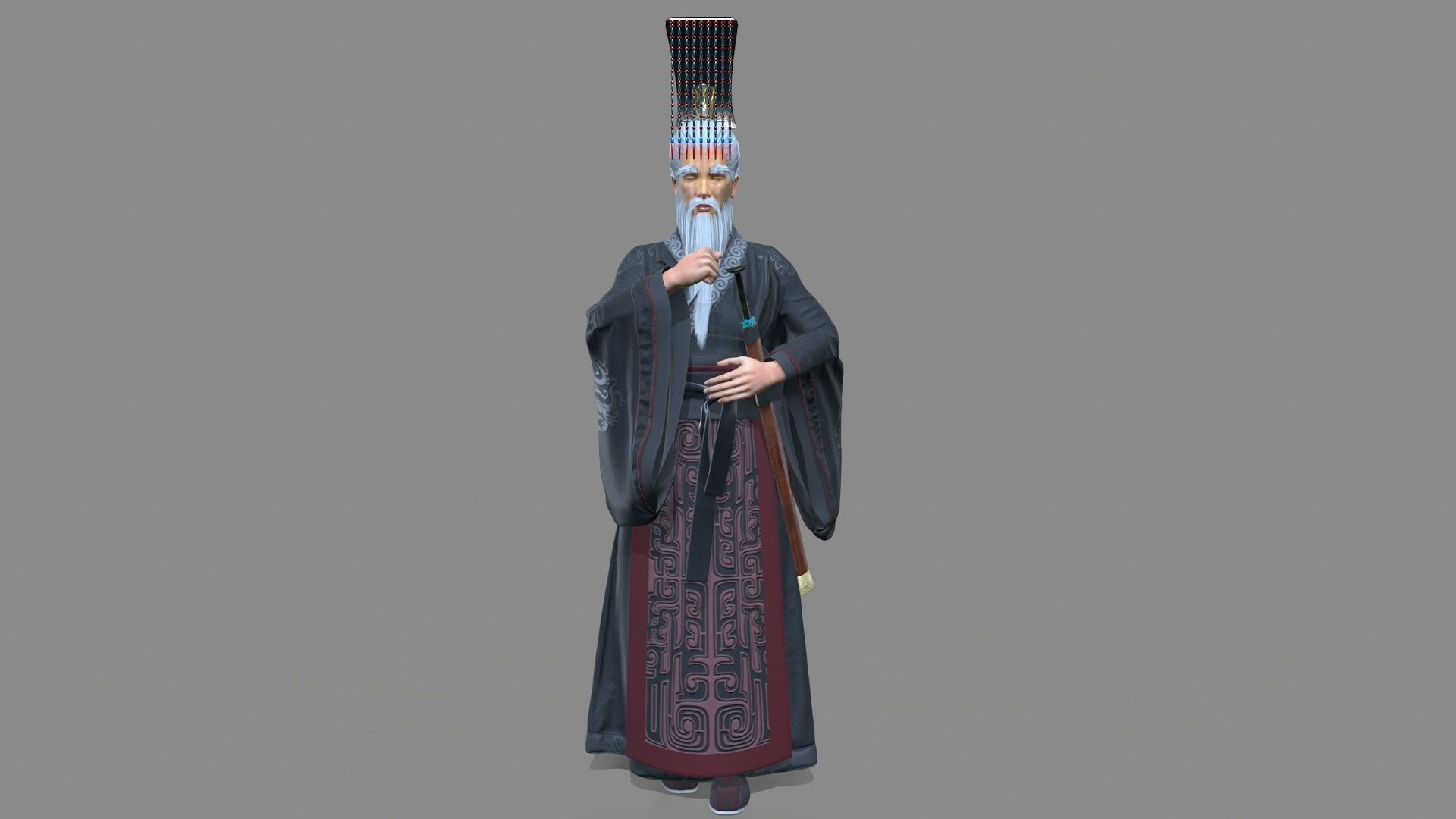 first emperor of qin Low-poly 3D model_7