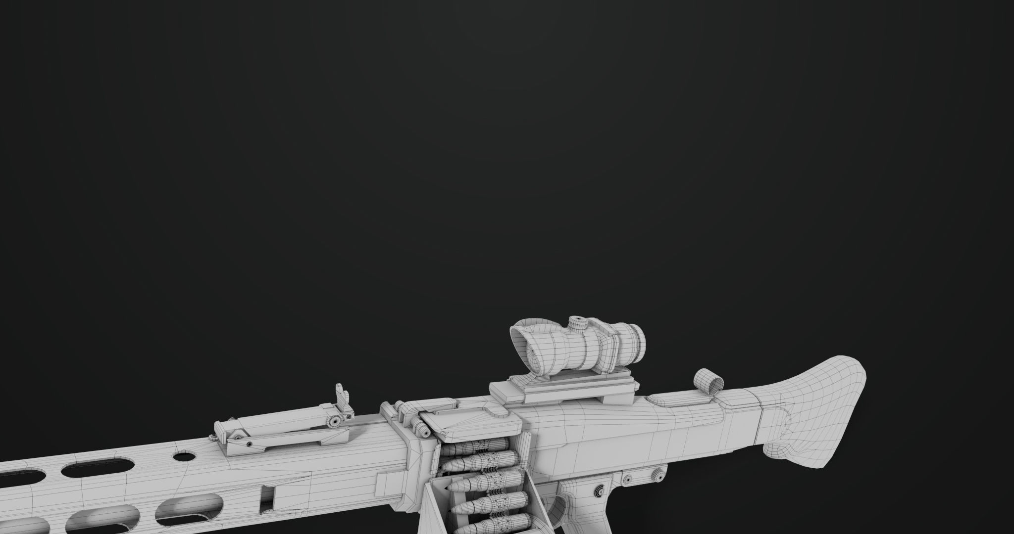 Machine Gun 08 Silver All PBR Unity UE Textures Low-poly 3D model_51