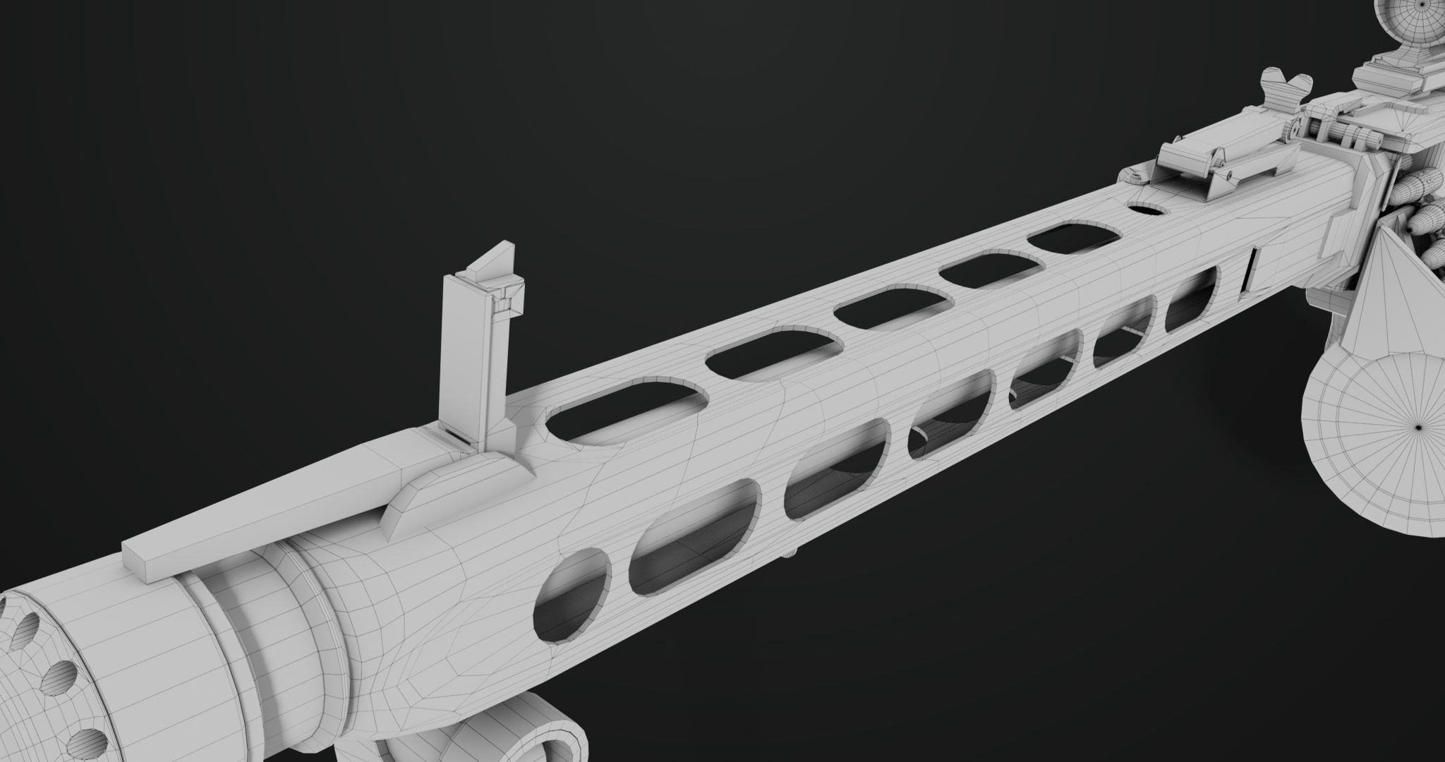 Machine Gun 08 Silver All PBR Unity UE Textures Low-poly 3D model_56